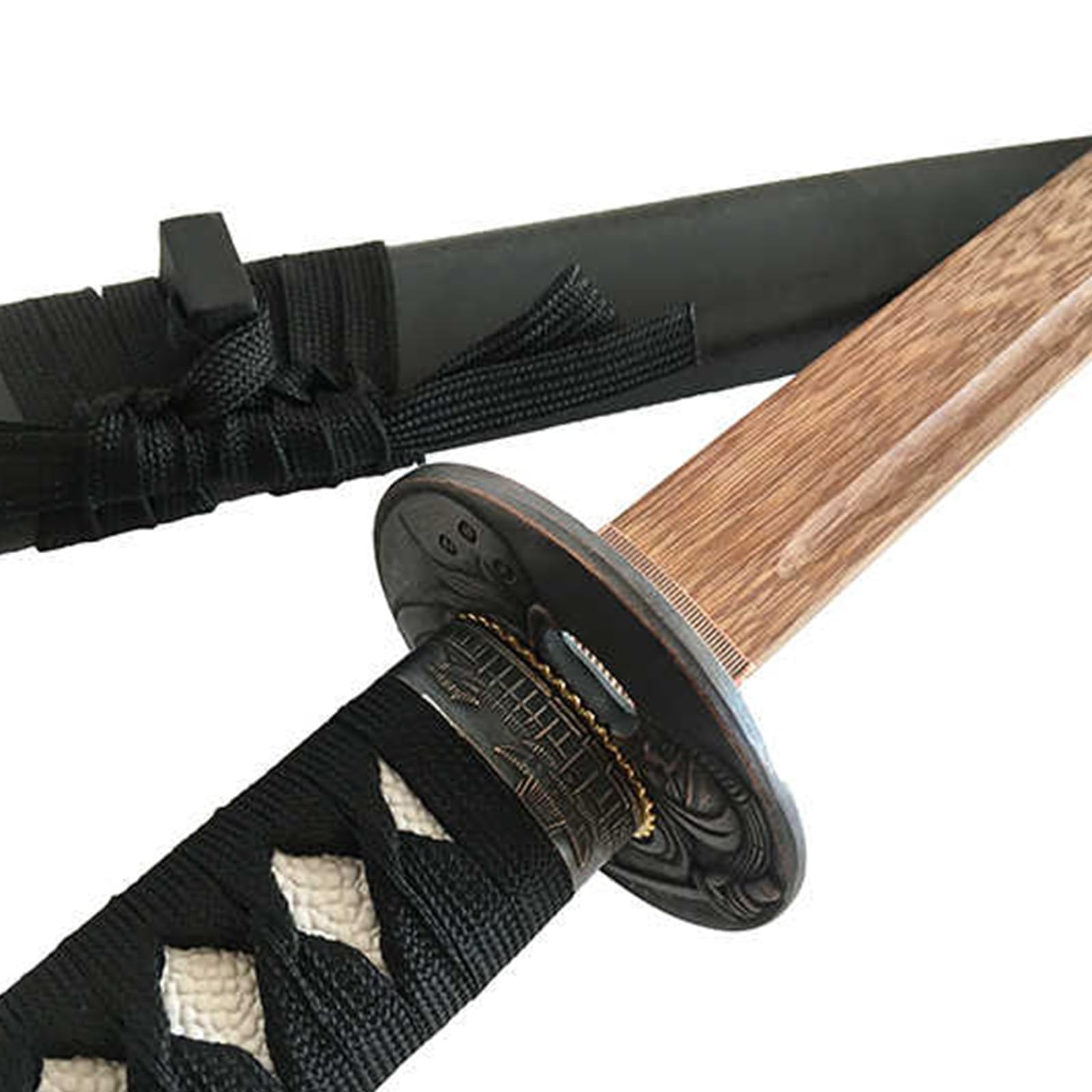 【Arte en Madera】 Espadas samurái japonesas de Madera 100 cm,Bokken Hecho a Mano con guardamanos de Hierro,Katana de Palisandro Natural para Entrenamiento de Kendo,Cosplay,Accesorios,decoración