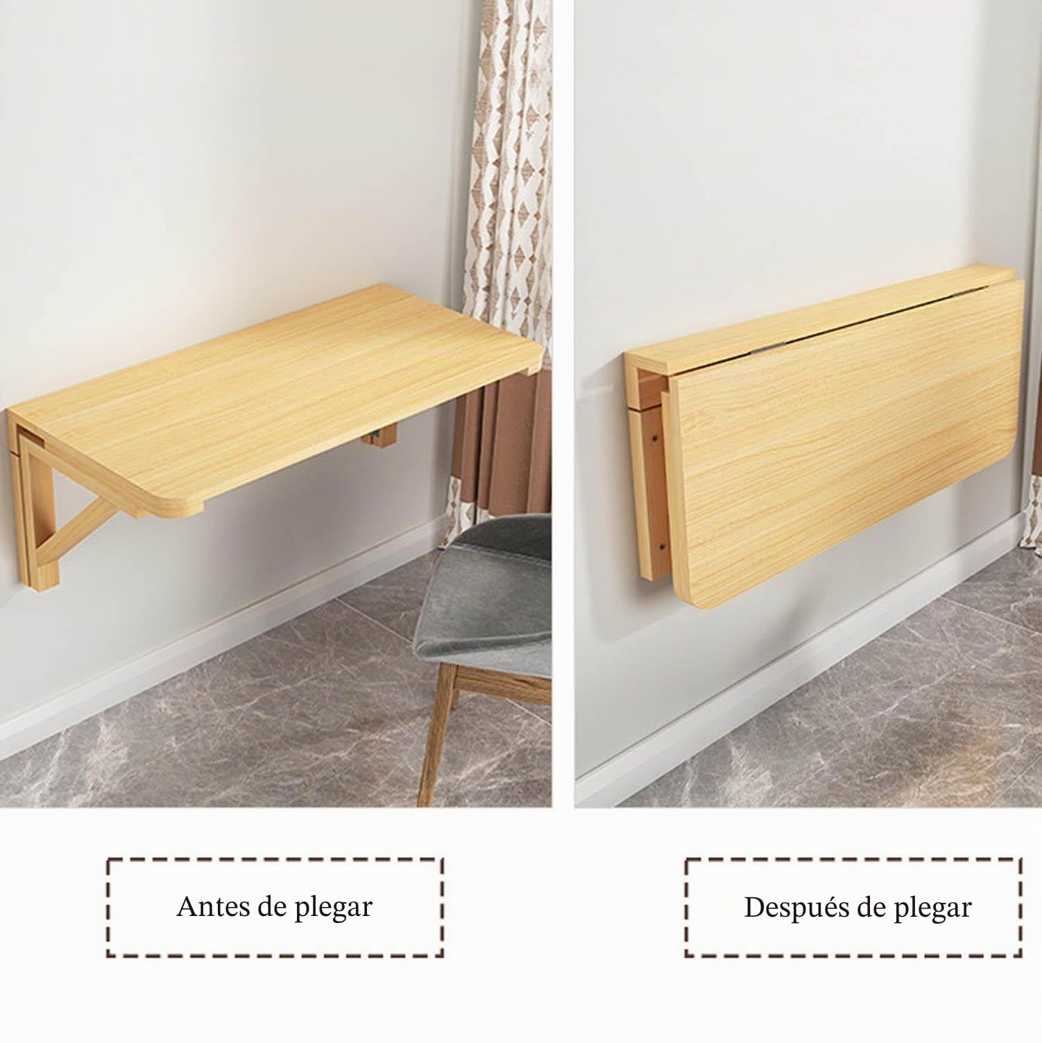 Mesa plegable de madera maciza, mesa de comedor, escritorio de computadora montado en la pared, escritorio de estudio, escritorio montado en la pared, escritorio montado en la pared, mesa