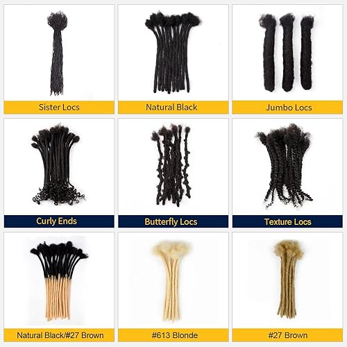 Miniatura 5 de Extensiones de cabello 100% humano de 6 pulgadas, 0.2 in de ancho, 30 hebras hechas a mano, extensiones de rastas permanentes para mujereshombres,