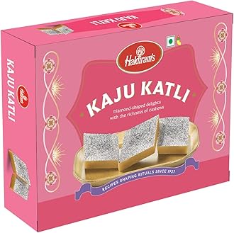 Haldiram's Kaju Katli/Burfi 200g, Traditional Indian Sweet Made with Cashew Nuts, Gift Pack for Family, Friends on Special Occasions