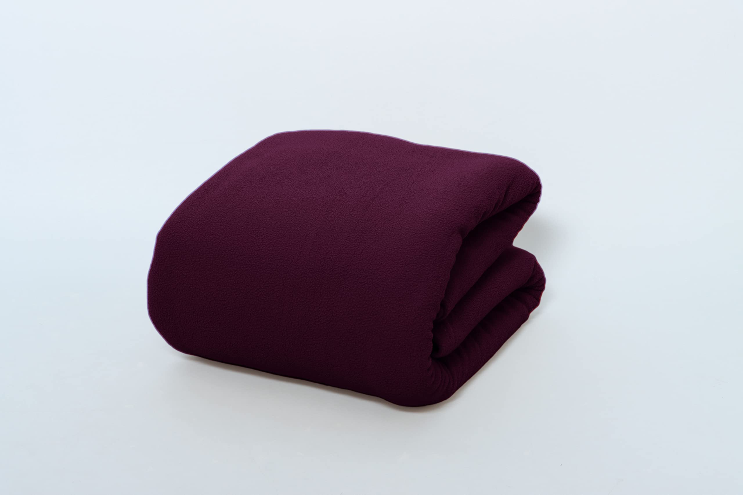 Rehmat CollectionSoft Thermal Polar Fleece Blanket Bed Sofa Throw Over Couch Bedspread, Lightweight Versatile Pet Dog Cat/Travel Camping Warm Multi-functional Blanket (Burgundy, Medium)