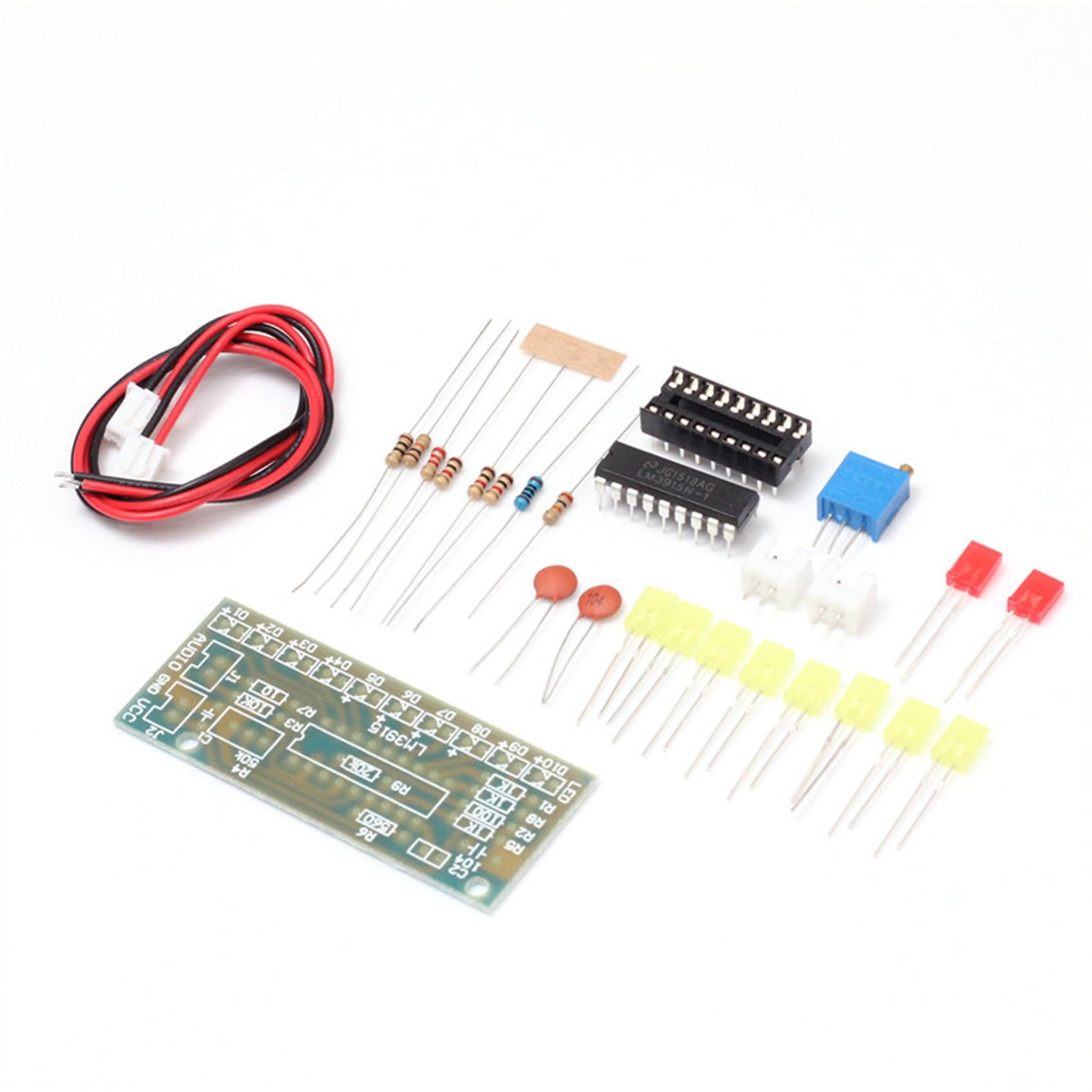 10X LM3915 Audio Pegel Anzeige DIY Kit 10 LED Sound Audio Spectrum Analyzer Pegel Anzeiger Kit Electononics Löten