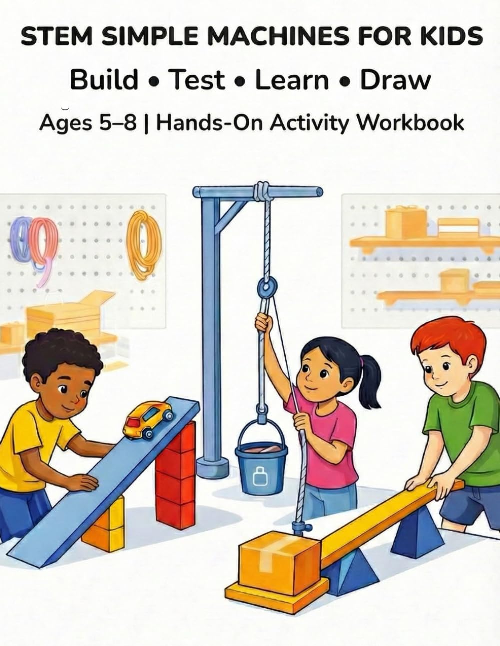 STEM SIMPLE MACHINES FOR KIDS: A Fun, Screen-Free STEM Activity Book That Teaches How Simple Machines Work Through Drawing & Building. (Hands-On STEM