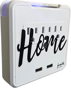 Kelvin Home - Decorative Surge Protector Plug-in Surge Protector with 3 Outlets & 2 USB Ports, Multi Wall Mount Socket Outlet, Power Expander House, Office, Travel Use Home
