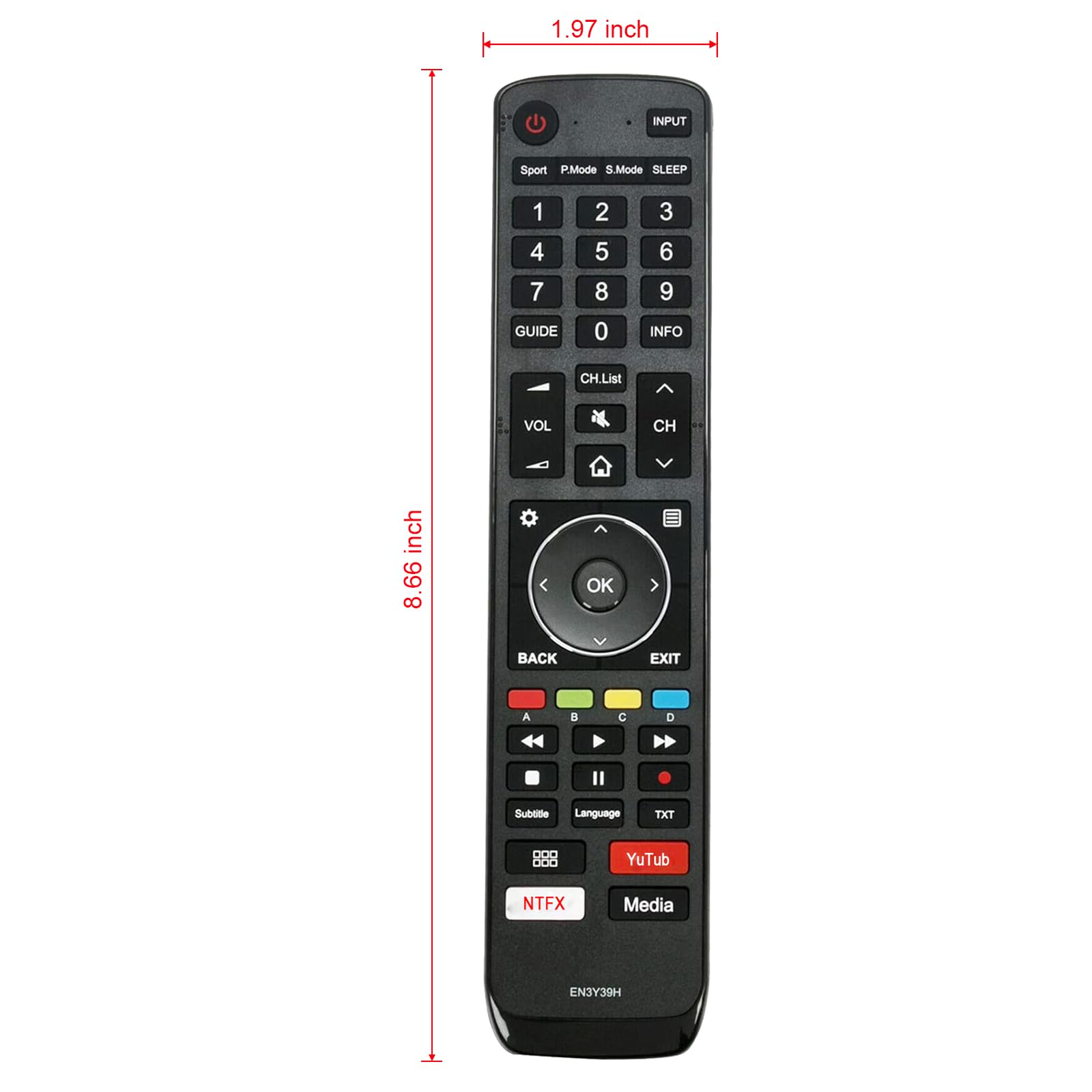 Amazon.com: EN3Y39H Replaced Remote fit for Hisense TV H43AE6400
