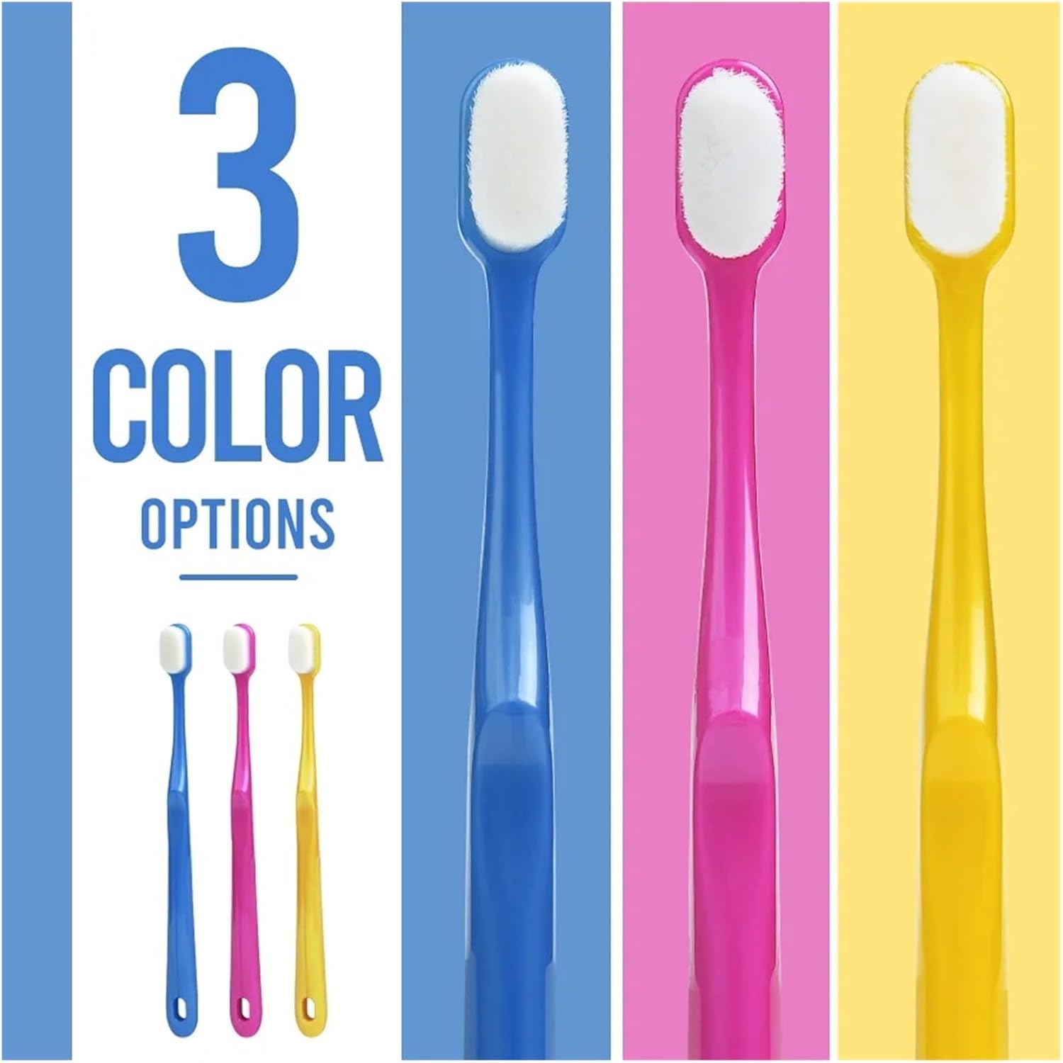 Manual Toothbrush 2/6 pcs Manual 10000 Soft Hair Toothbrush Cares for Gums Adults Men and Women Families Toothbrush(Multi)