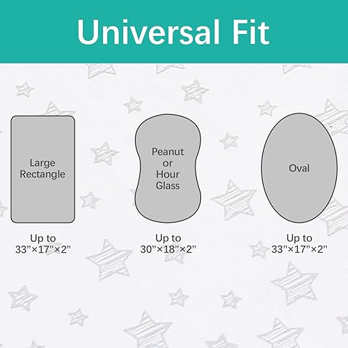 Miniatura 5 de Sábanas ajustadas de cuna, compatibles con Halo BassiNest Swivel Sleeper, 2 unidades, 100% algodón de punto jersey, transpirables y súper suaves,