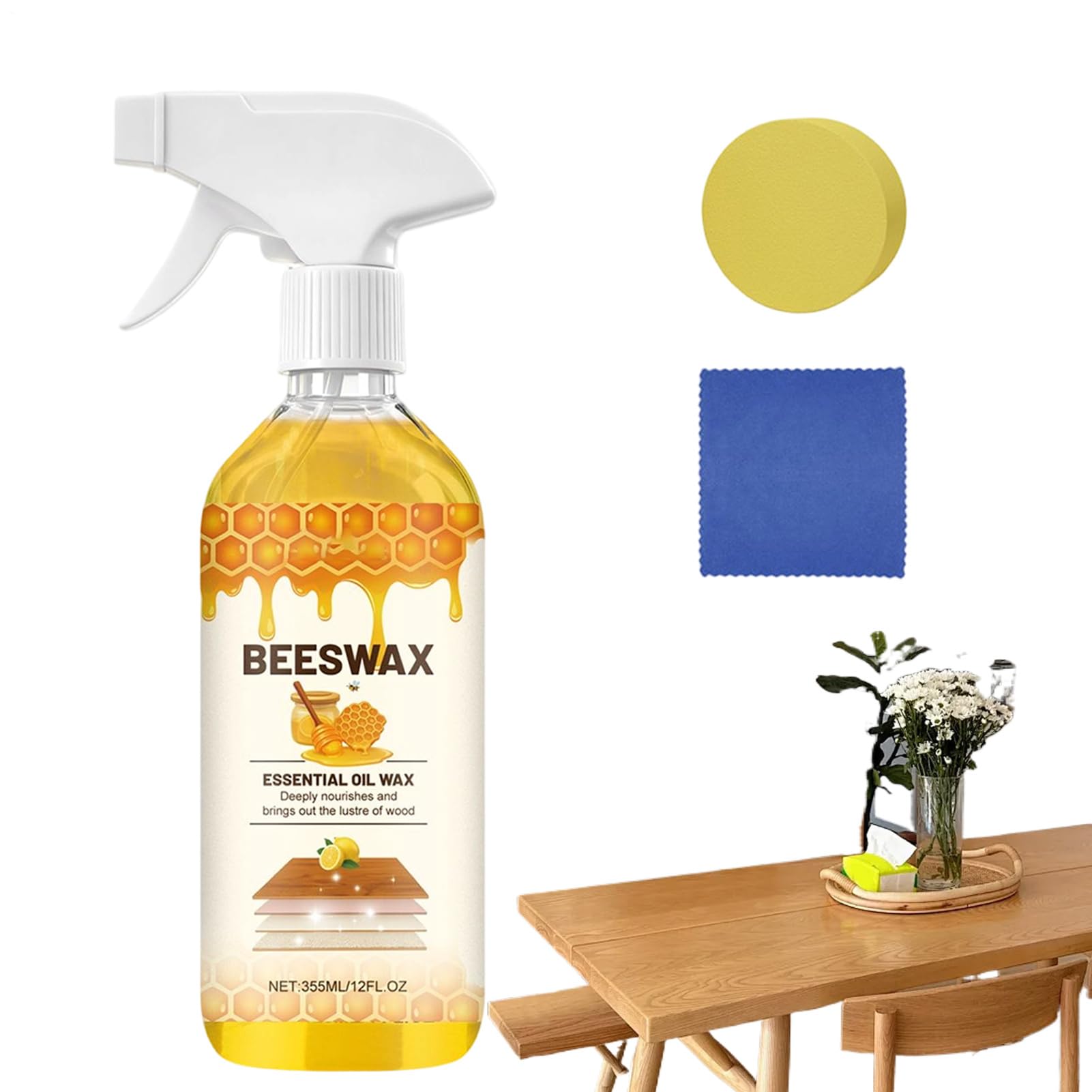 Riparazione per pavimenti in legno duro | 355 ml spray per legno lucido e cura – Spray per la protezione dei mobili – per la riparazione di su pareti, armadi, pavimenti, porte, in cucine