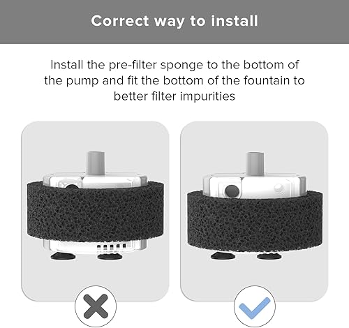 Miniatura 6 de PEKTACO Bomba de agua de repuesto para fuente de agua para gatos para fuente automática de acero inoxidable para mascotas de 3.2L108oz