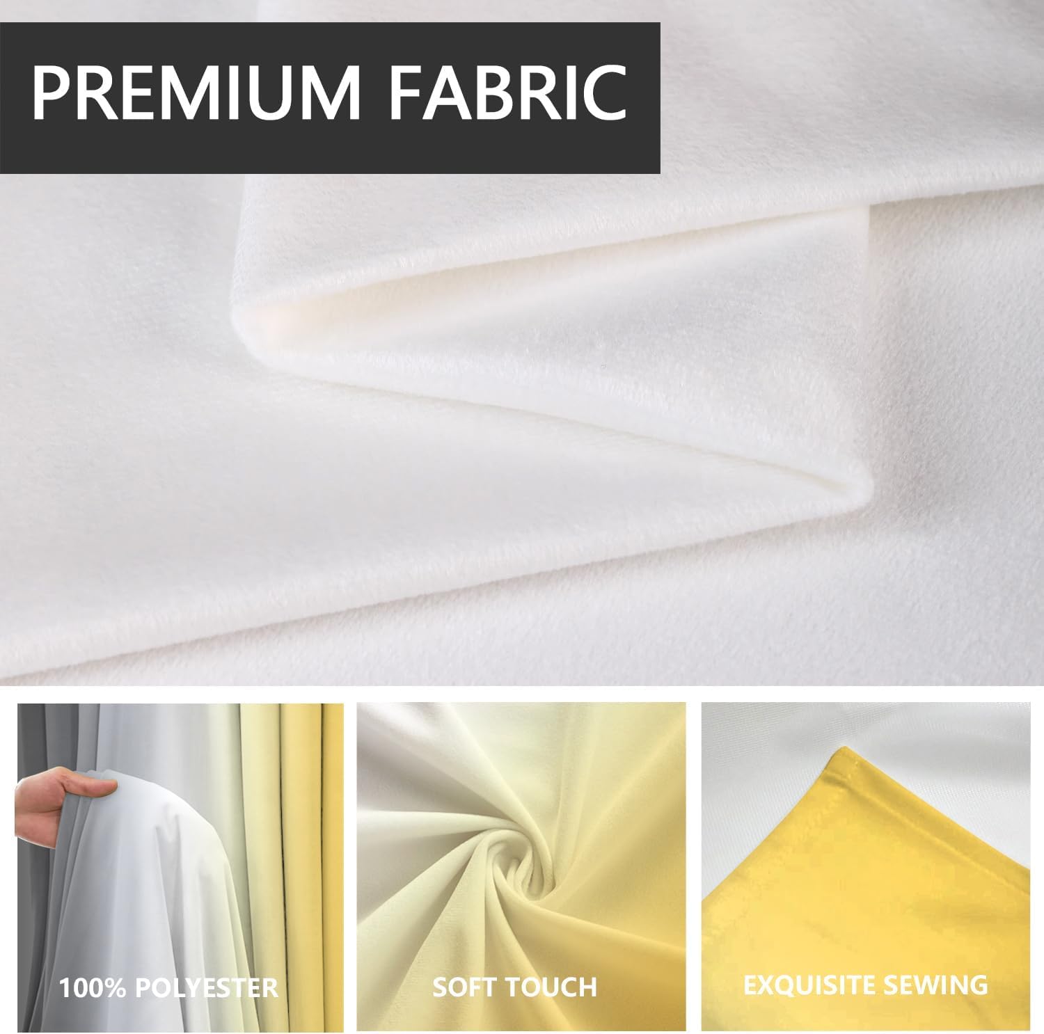 AAtter Yellow and Grey Window Curtains for Kitchen Gray Black White Ombre Art Boys Girls Men Small Short Home Living Room Bedroom Bathroom Drapes Treatment Tiers Fabric 1 Pair, 27.5