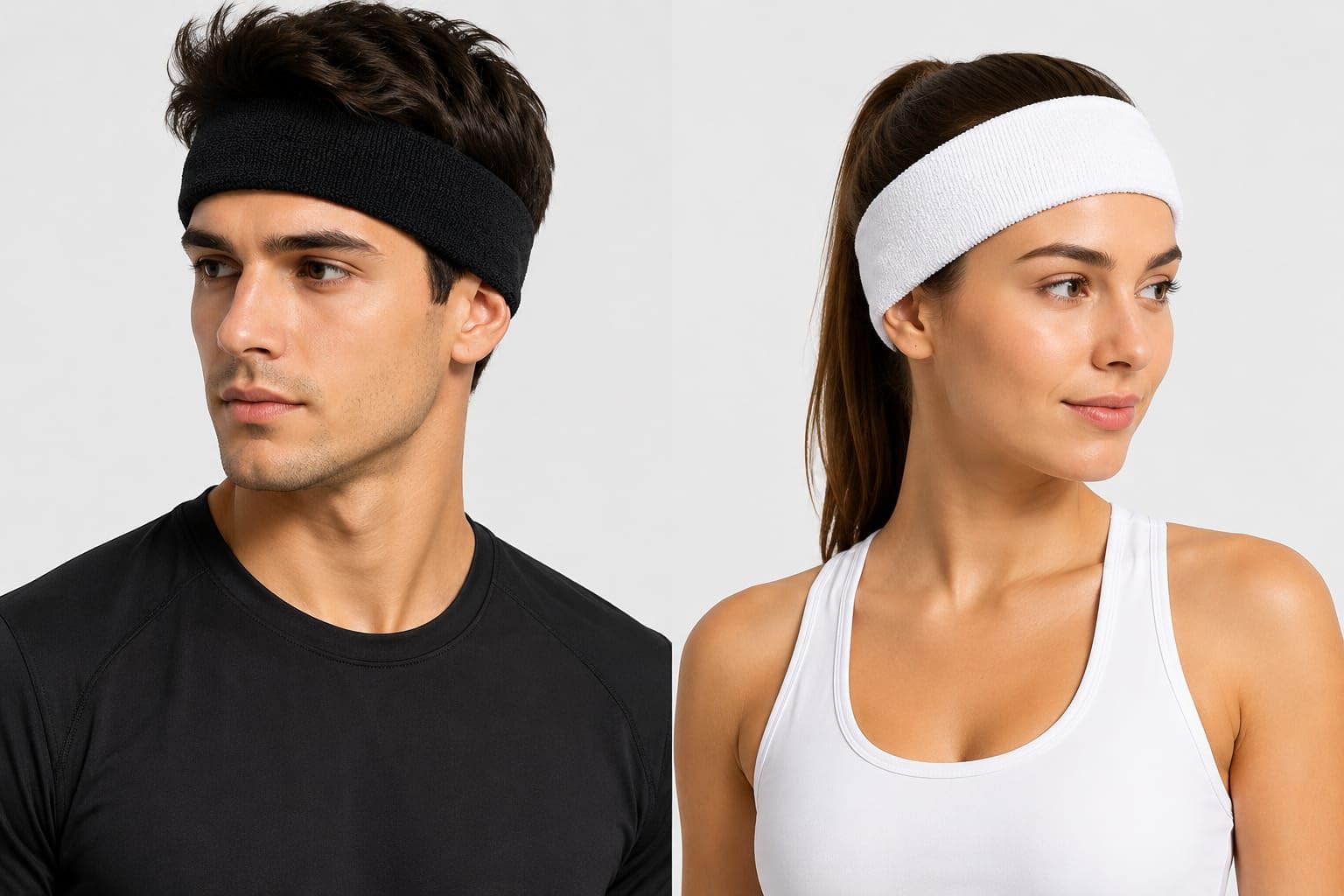 Sports Sweat Headband for Men & Women, Cotton Nylon, Pack of 1 Pics of 2 | Unisex Free Size, Sweat Absorbent, Stretchable Fit, 20 cm x 8 cm, Gym & Tennis Use-image-44