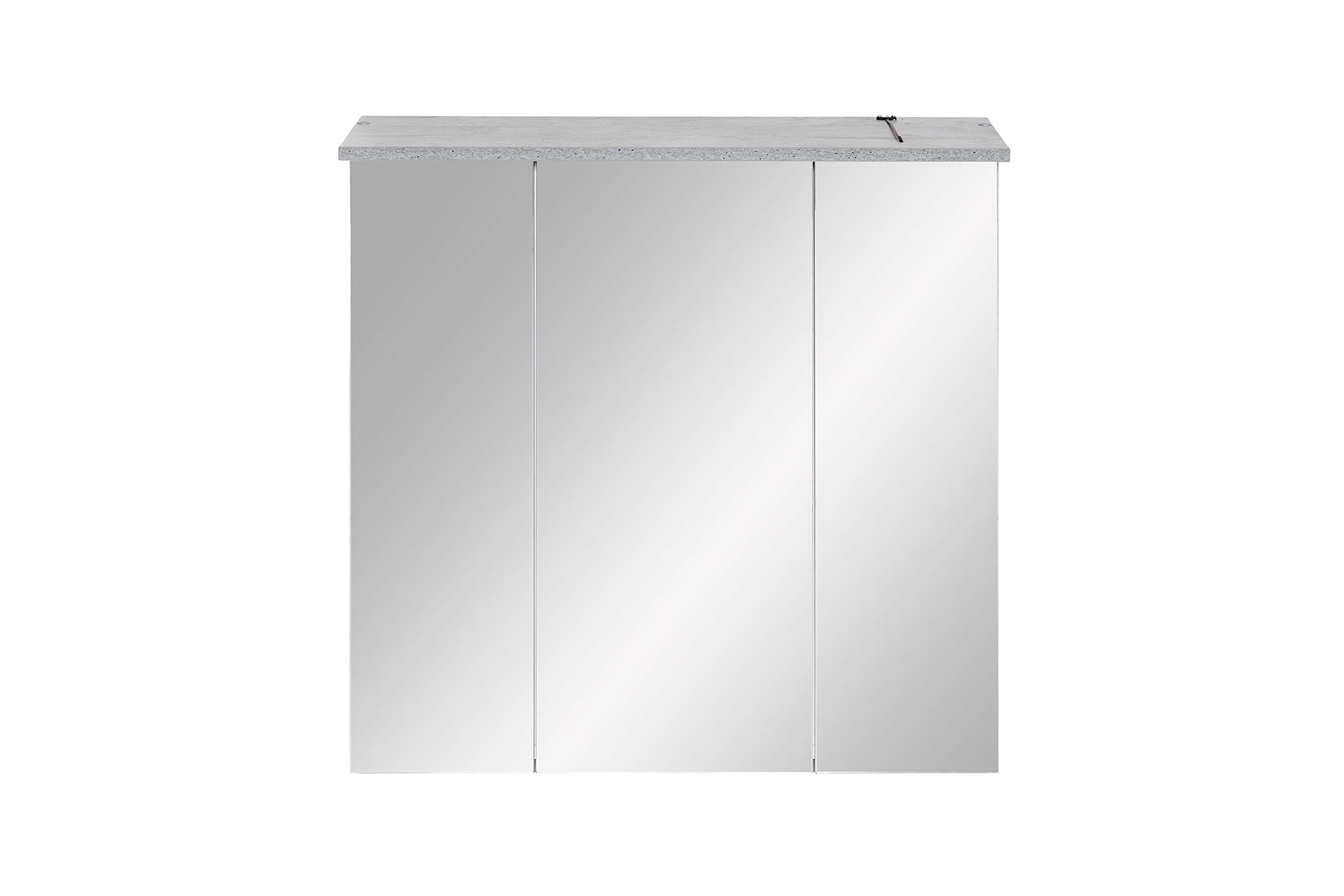 Schildmeyer 128522 - Armario con Espejo, 70,5 x 16 x 72,3 cm, Color Gris Piedra