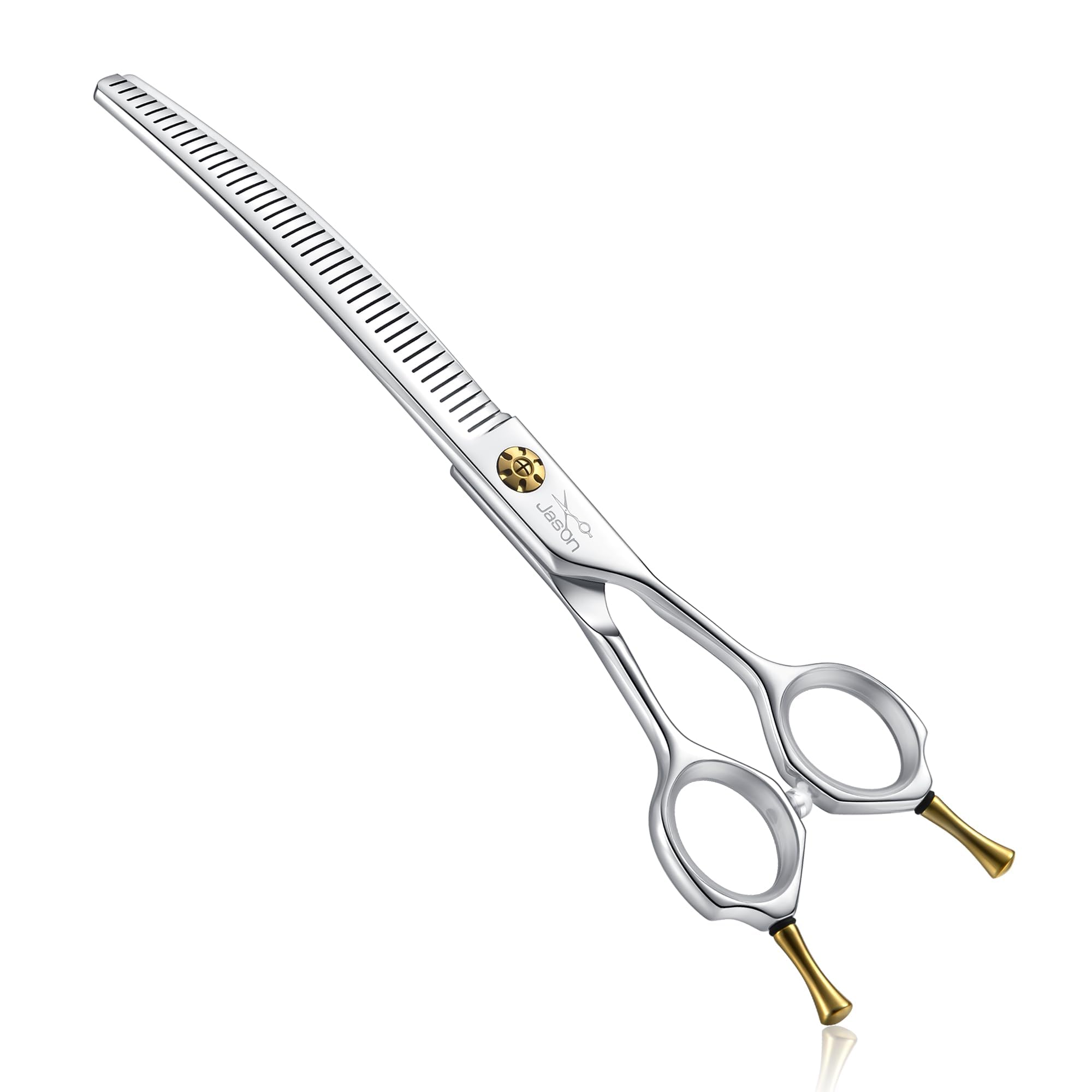 JASON 7" Forbici Effilatrici per Cani - Forbici Professionali per Cani, Acciaio Inossidabile Giapponese 440C, Forbici da Toelettatura Professionali con Vite Regolabile (40 Denti)