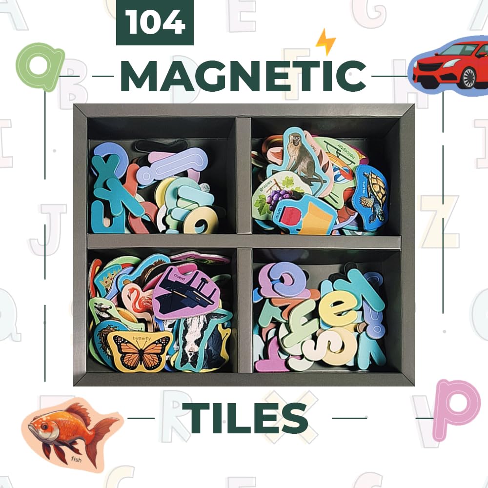 PELIKAS TOYZ ​​Magnetic Alphabets for Kids, Montessori Toys for 3 + Year Old, Spelling Games for Kids 5 Years, Gift for Boys Girls - Magnalogix Alphabet on The Go ! - Image 3 thumbnail