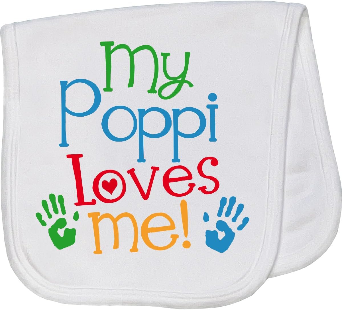 My Poppi Loves Me Baby Burp Cloth White 2fbf8