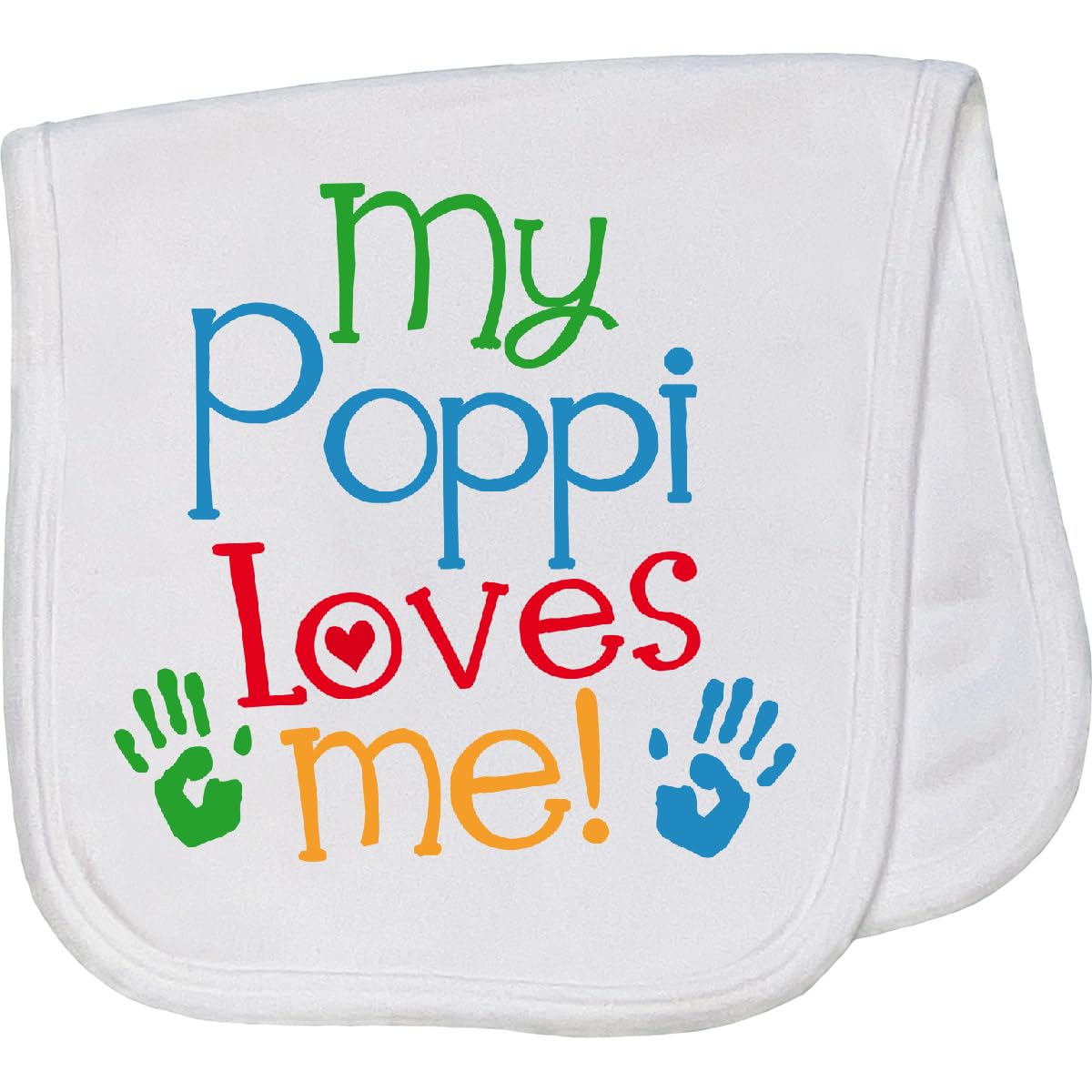 My Poppi Loves Me Baby Burp Cloth White 2fbf8