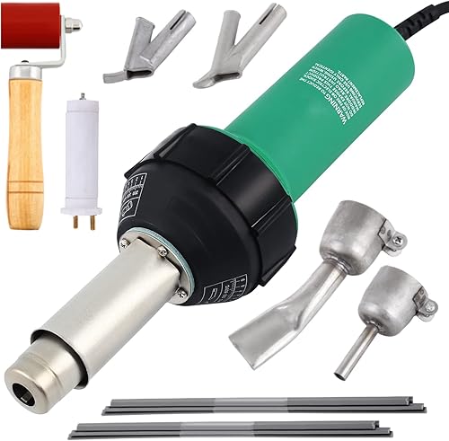 Iglobalbuy Soldador de soldadura de plástico de aire caliente de 110 V 1600 W, pistola de soldadura de calefacción de PVC TPO de vinilo de aire