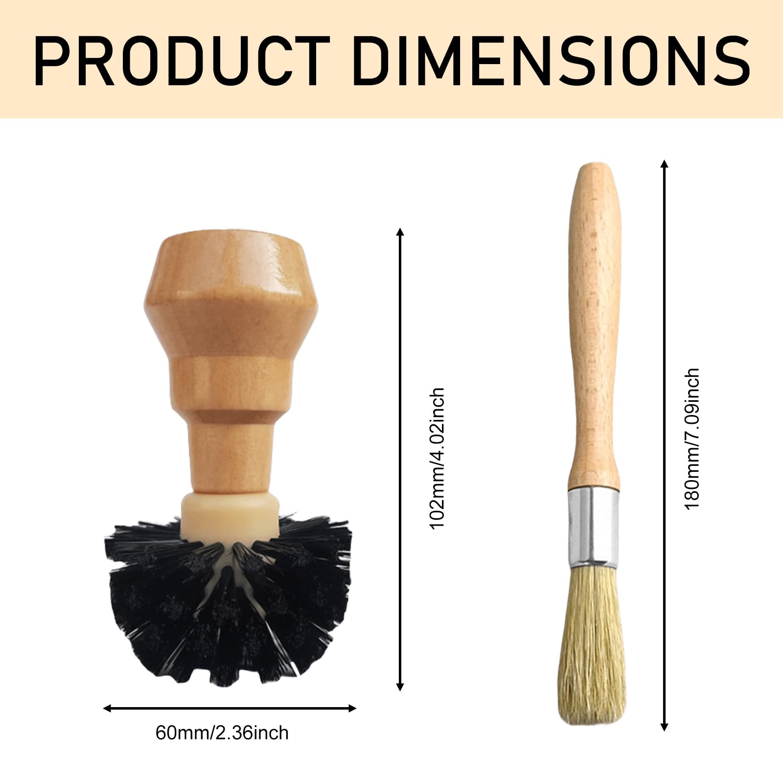 Pvdgvd Brosse à Café En Bois Portable Filtre Panier Machine à Expresso Brosse De Nettoyage Adaptée Pour Panier De Portafiltre Outils De Nettoyage De Café