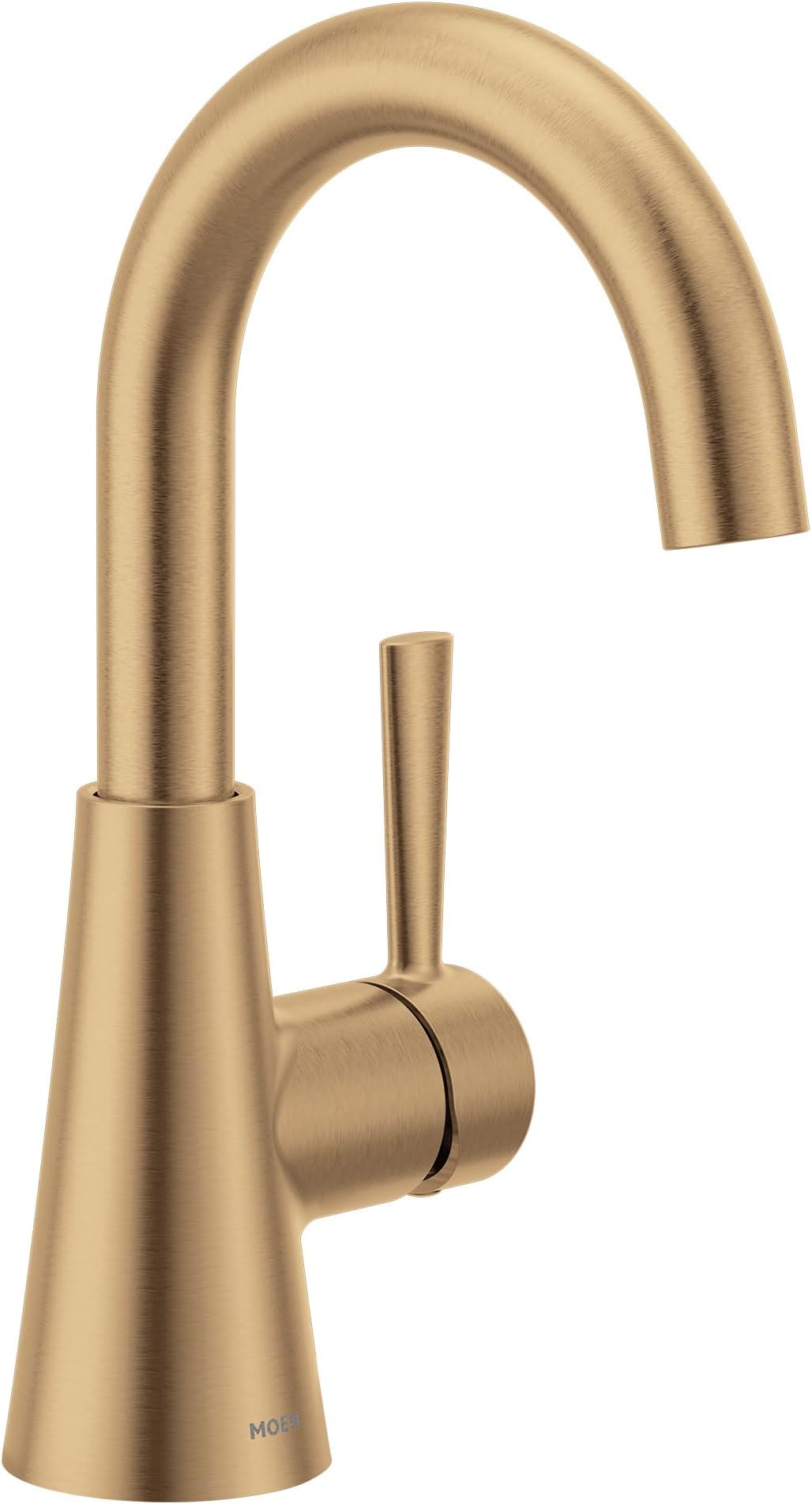 Ronan Bronzed Gold One-Handle Single Hole Modern Bathroom Sink Faucet with Optional Deckplate and Spring Loaded Drain Assembly, 84021BZG