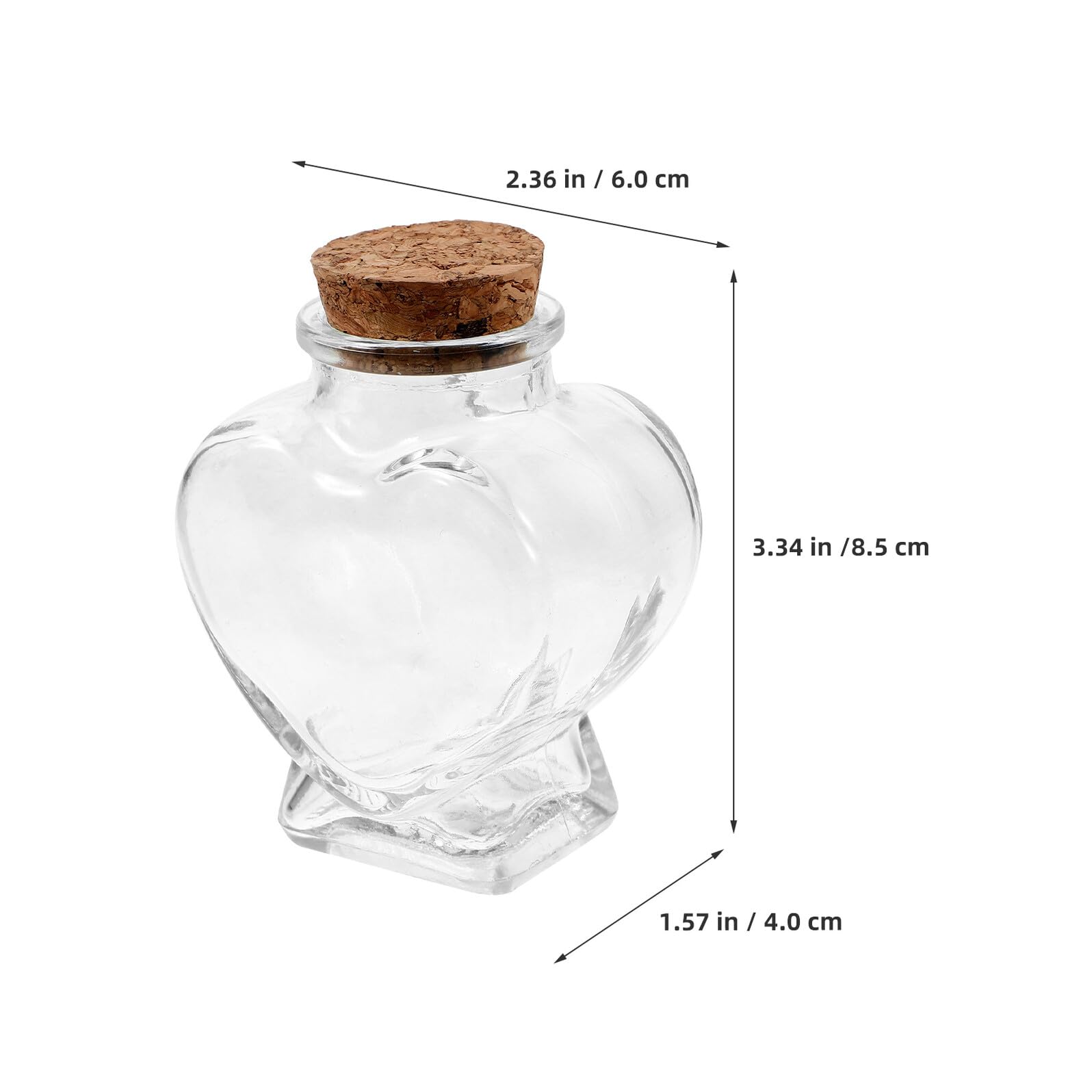 Toyvian 12 Bottiglie di Vetro a Forma di Cuore con Tappo di Sughero Mini Barattoli Decorativi Trasparenti per Messaggi dei Desideri Forniture per Feste di Nozze e Lavoretti Creativi