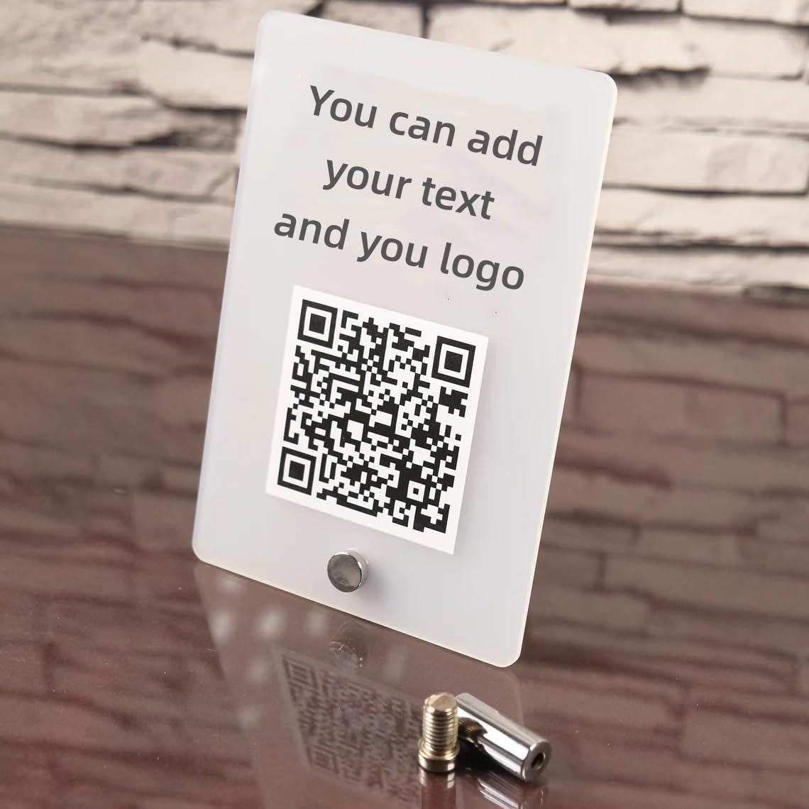 Pahdecor Business Custom Acrylic Single QR Code Personalized Sign Venmo Instagram Plaque Scan to Pay Social Signs Company Website Code Beauty