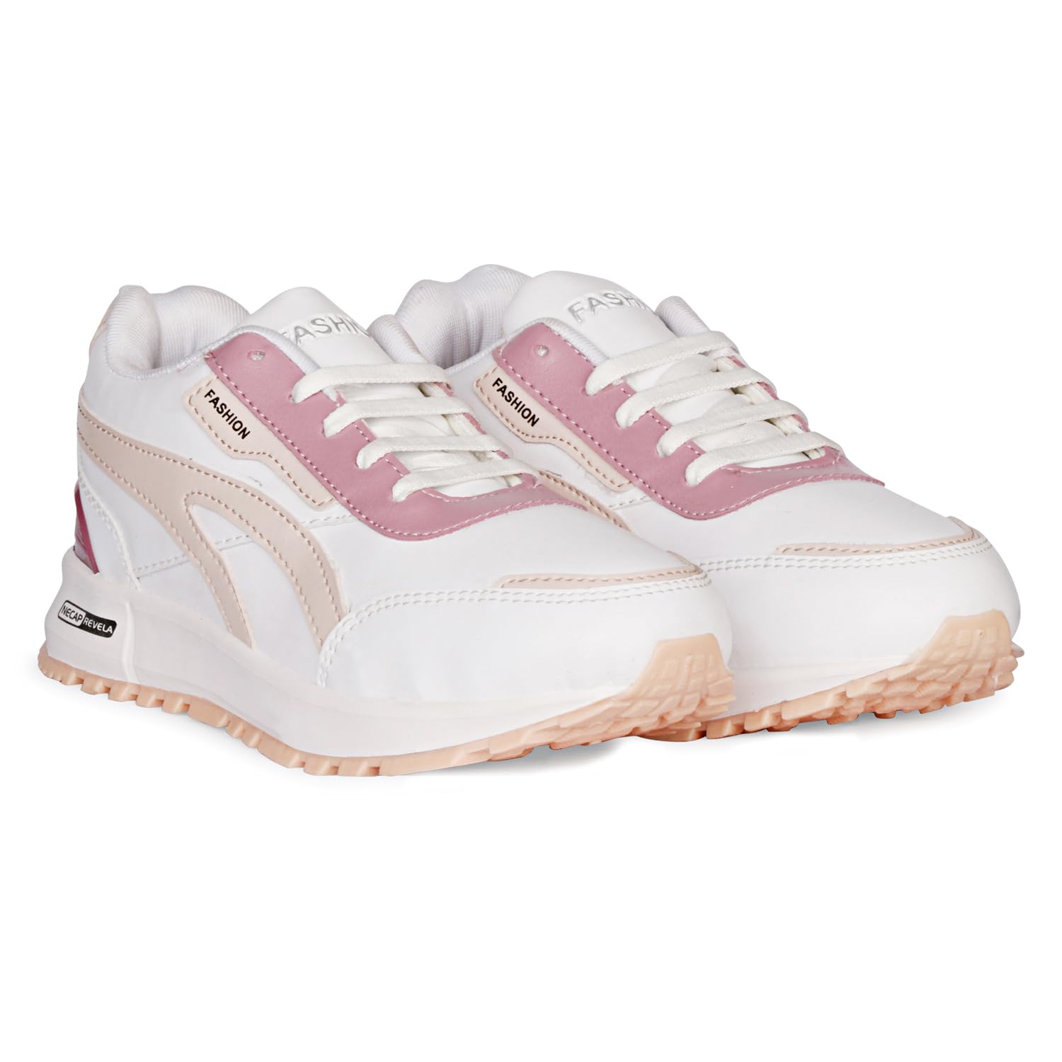 Hanna Womens Synthetic Lightweight Stylish Rubber Sole Lace-Up Sneaker Shoes (XP_Nora2-White Pink-6) (B0CQK1J5YF) Amazon Price History, Amazon Price Tracker