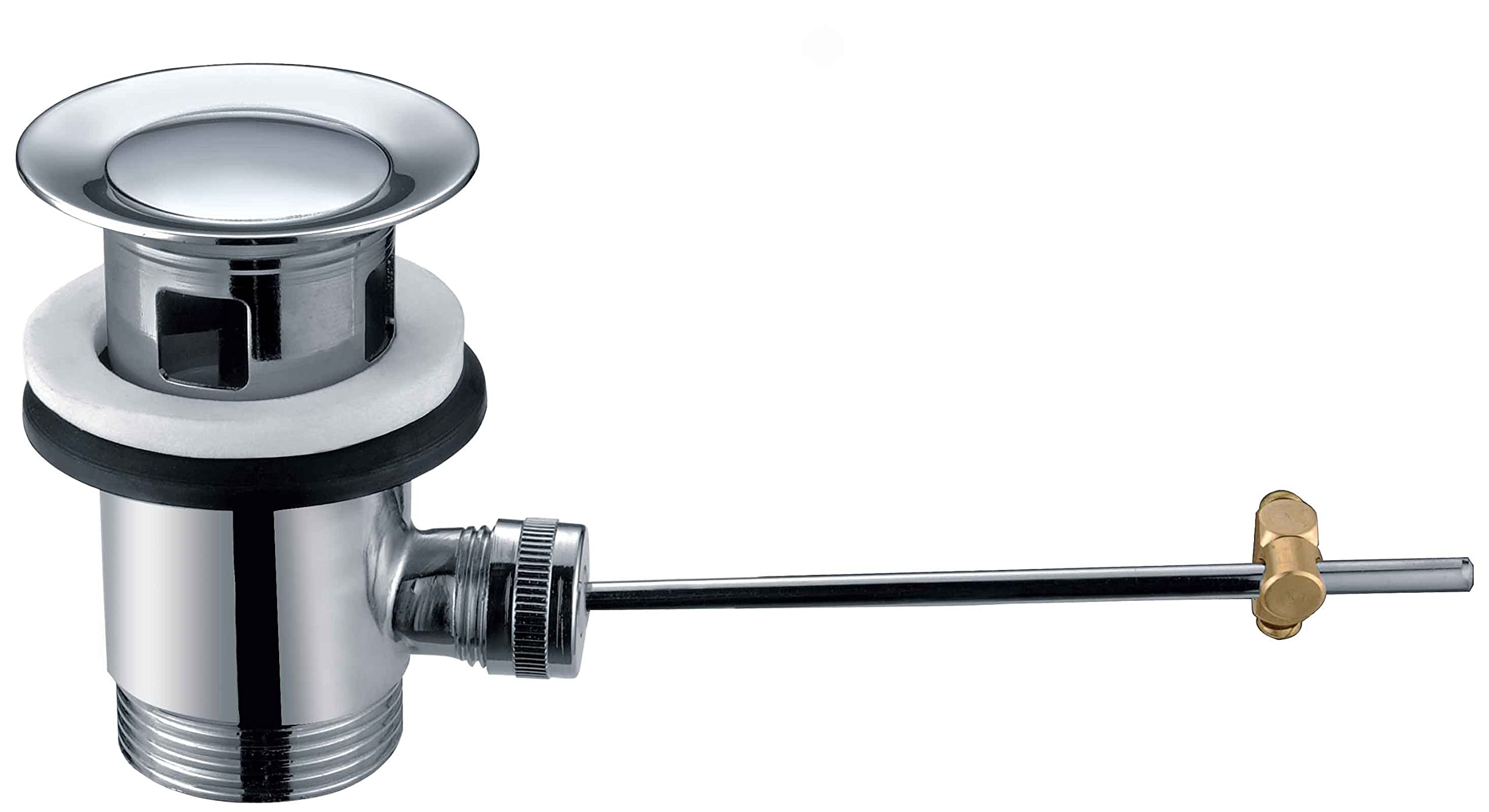 R FLORYBasin Sink Waste Push Pull Rod Lever Slotted with Overflow