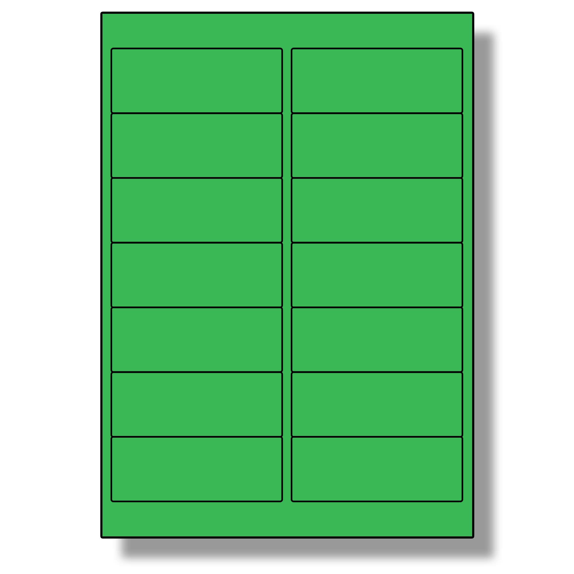 Label PlanetĀ® 14 Per Sheet, 50 Sheets (700 Green Labels). Coloured Paper Labels with Rounded Corners 99.1 x 38.1mm, LP14/99 C.