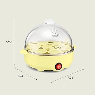 BELLA 17285 Cooker, Rapid Boiler, Poacher Maker Make up to 7 Large Boiled Eggs, Poaching and Omelete Tray included, Single Stack, Yellow