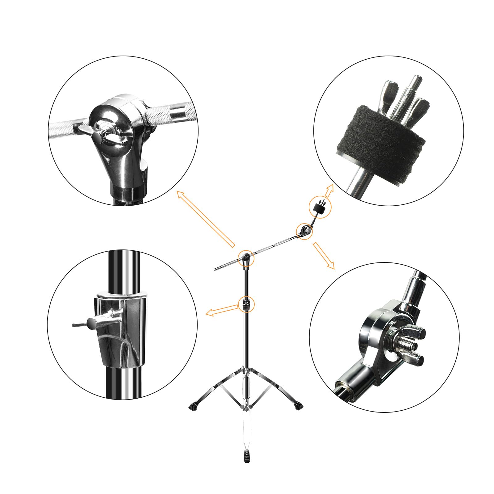 SONICAKE Supporto a giraffa per piatti regolabile in altezza da 80 a 145 cm braccio retrattile doppio rinforzo e stabile