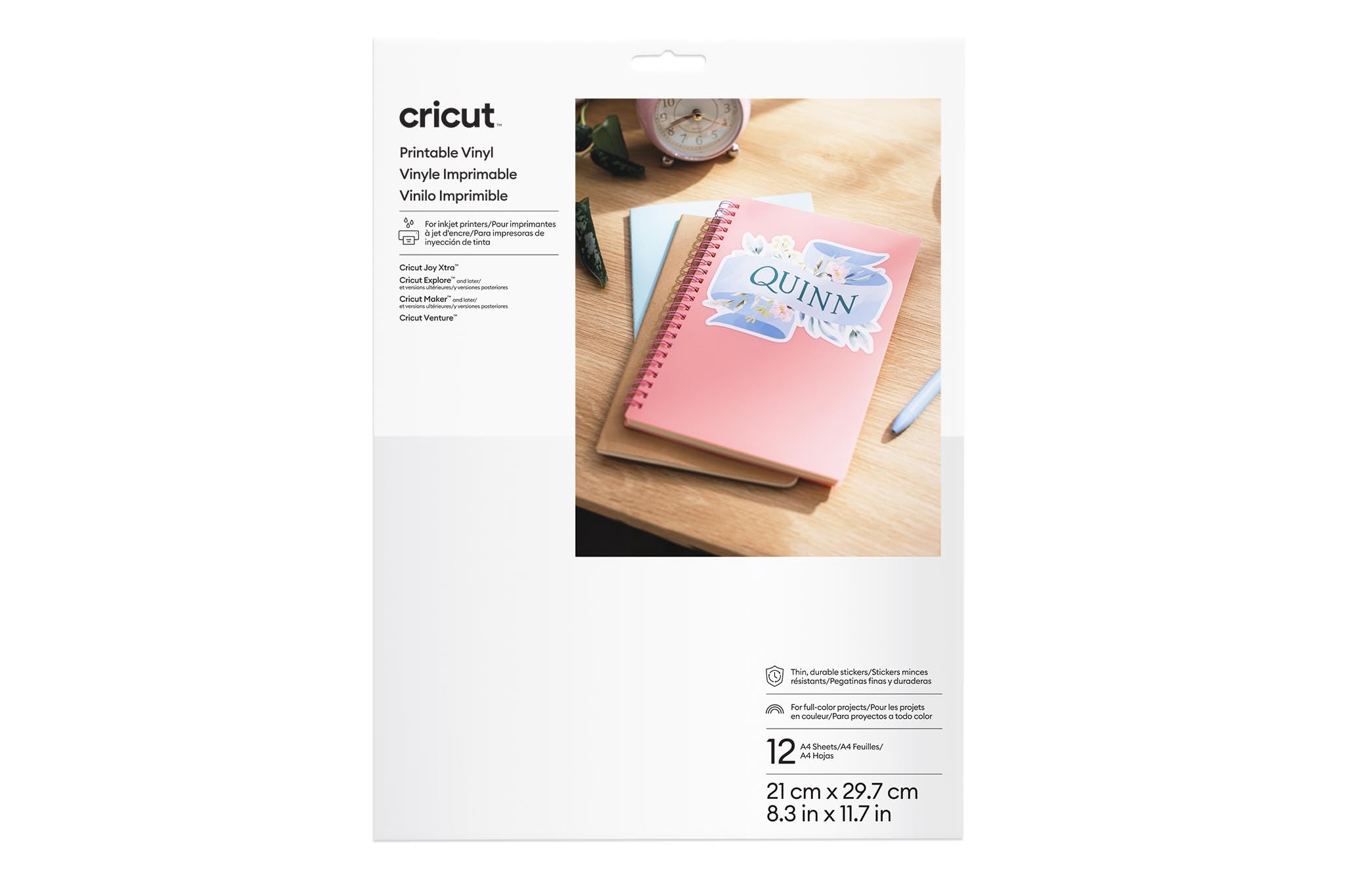 Cricut Printable Vinyl, 12 Sheets, Gold, A4 (21cm x 29.7cm) Maker Explore Joy Xtra Machines