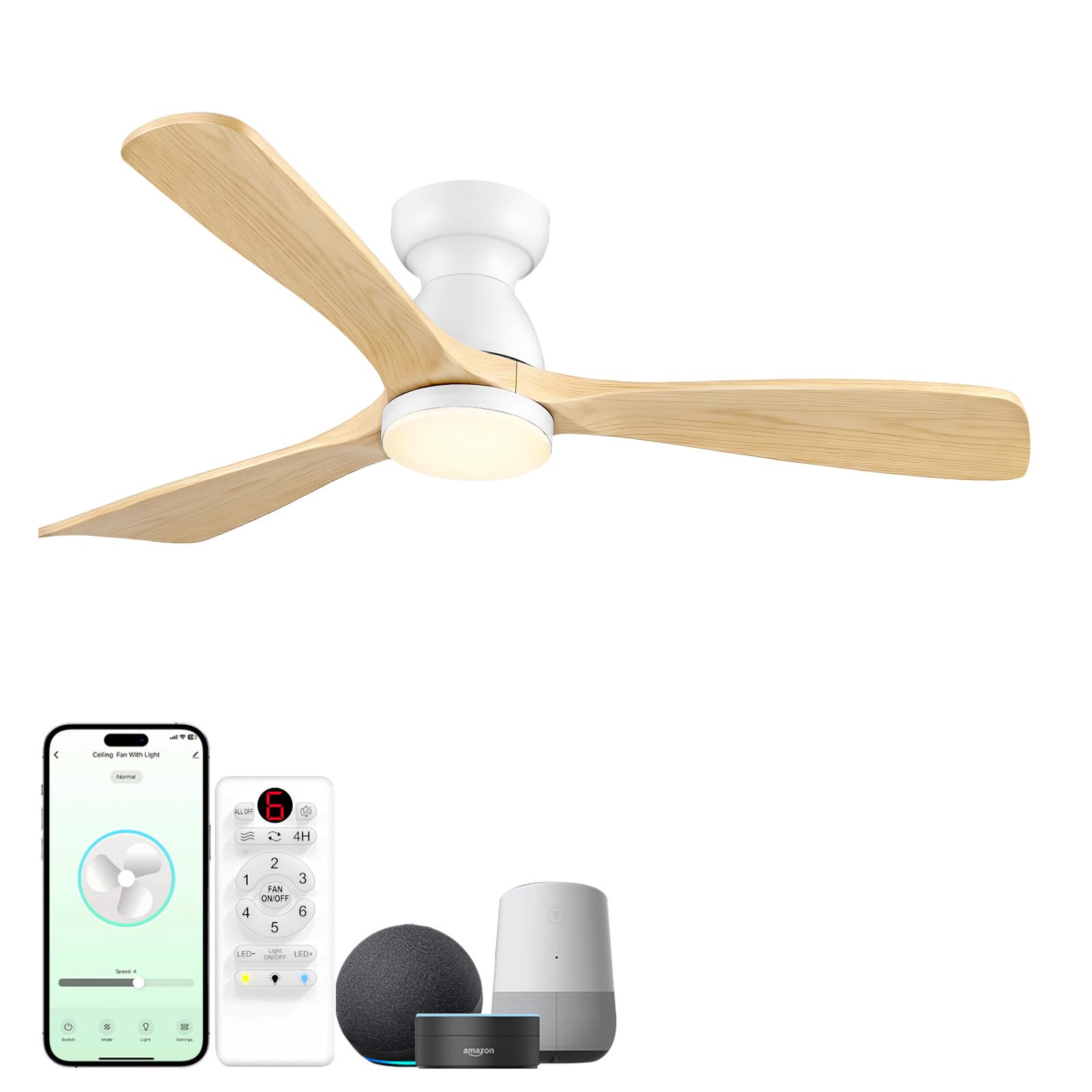 Photo 1 of ORGINESE 60" Smart Flush Mount Ceiling Fan
