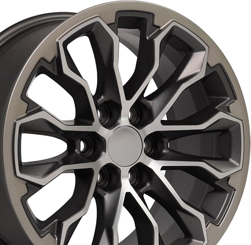 OE Wheels CV54 17 Inch Rim Fits Colorado ZR2 Style 6x120 17x8 Satin Gunmetal Machined Face - Two Tone - Hollander 5891 (1)