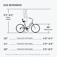 Vista 90 de H&ZT Triciclo para adultos, bicicleta de 3 ruedas, triciclo crucero, con engranaje de 7 velocidades, mango de freno de estacionamiento, escalón