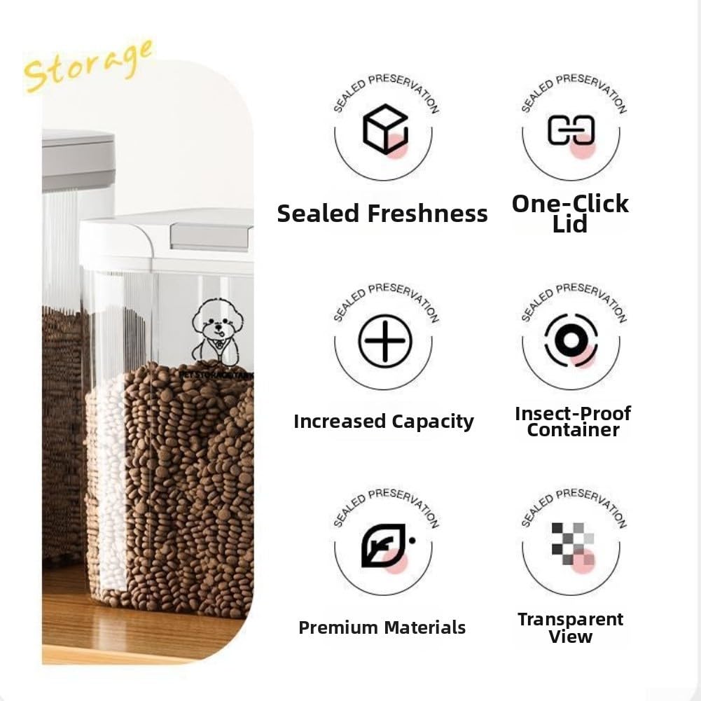 Scatola Alimenti Pet con Chiusura Push-Button per sicura Scatola(15L)