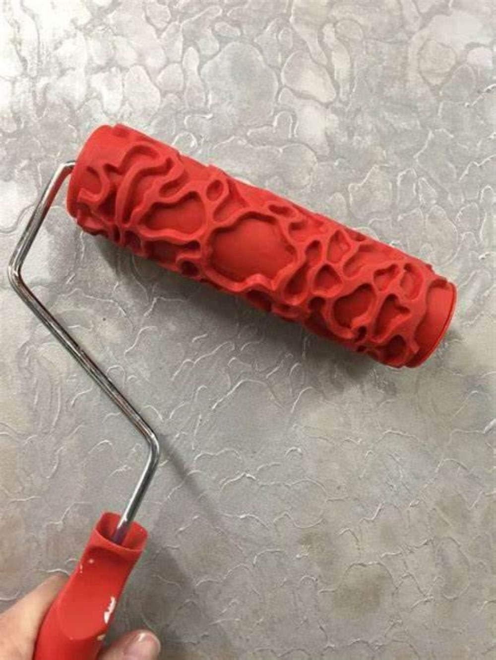 HEHUANG Decorative Paint Roller Pattern Embossed Texture Painting Tools for Wall Rubber Airless Pintura Machine Household Brush,7 INCH