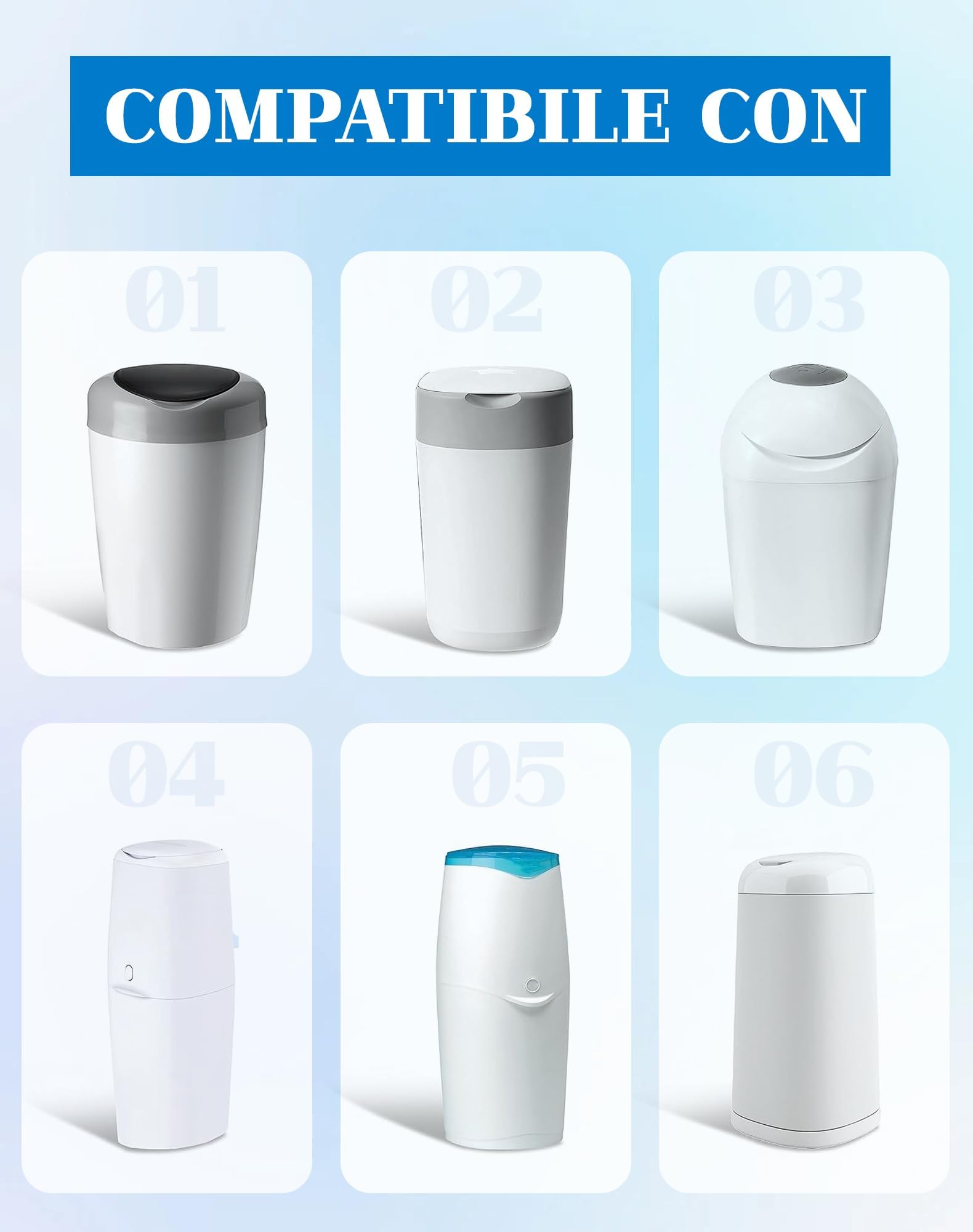 10 Recharges Poubelle à Couches - Sacs Anti-Odeurs 7 Couches | Compatible Tous Types De Poubelles Couches
