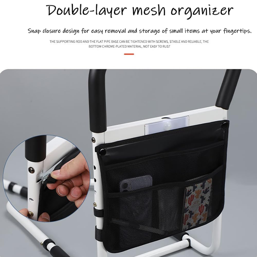 Sponde Letto Anzian,Imaniglia Letto Anziani Per Alzare,Aiuto Per Alzarsi Dal Letto Anziani,Adjustable Bed Assistance Tracks with Bag,Sensore luminoso staccabile,Fall Prevention,for Elderly,Adults