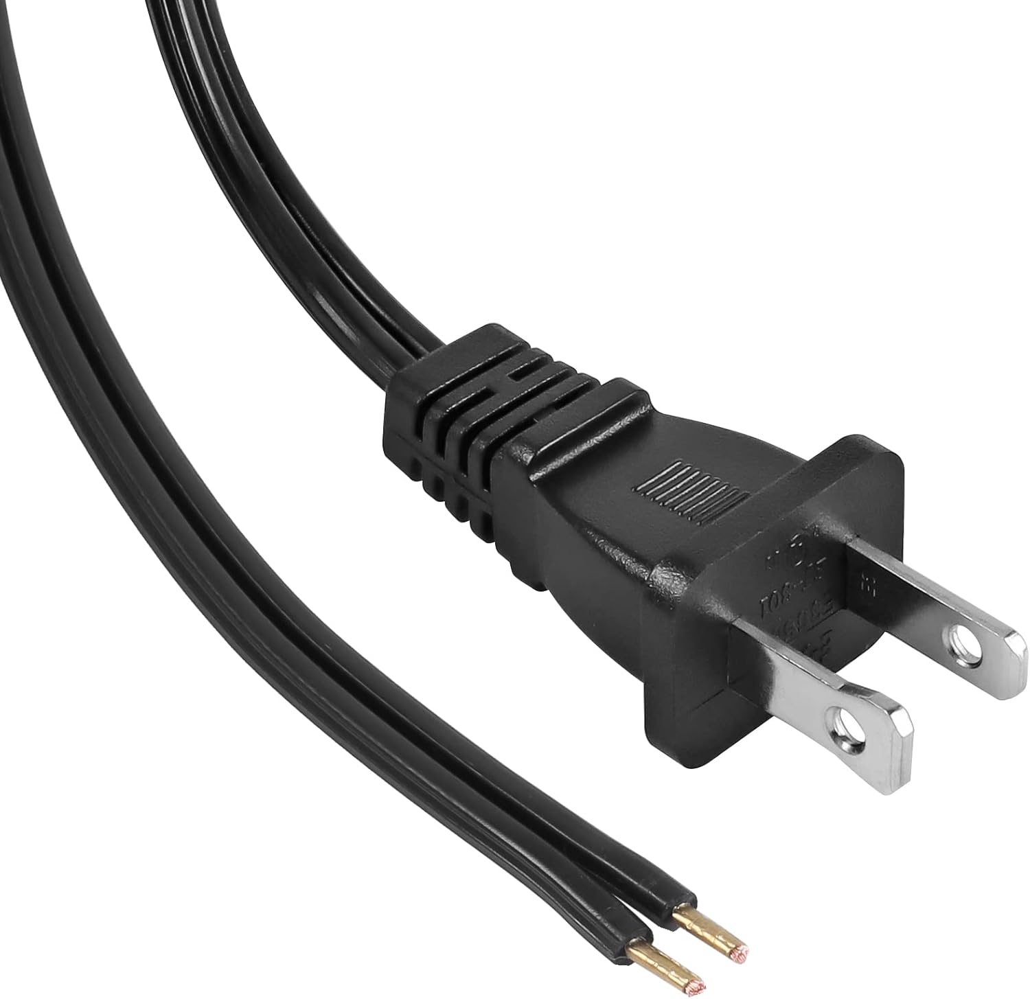 VSEER Lamp Power Cord with On/Off Switch 3A/120V, UL Certified Lamp Wire with Molded Plug, Stripped Ends Ready for Wiring to Replace Damaged Wires,Black (12FT) image 3 of 7 B09MYGBH67