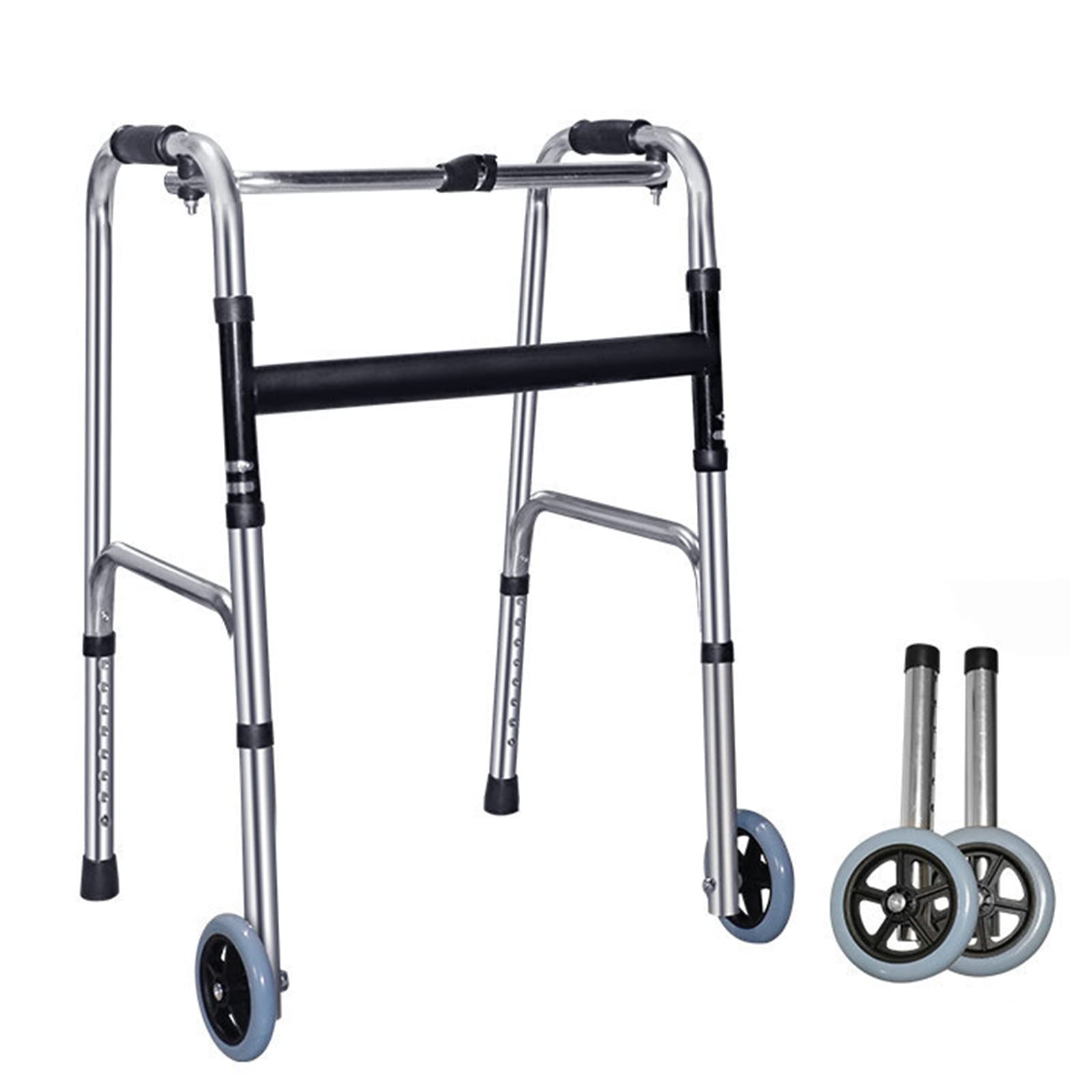 Andador Ligero sin Ruedas, Andador Plegable para Adultos Mayores, Altura Ajustable, portátil, Ayuda para Subir escalones