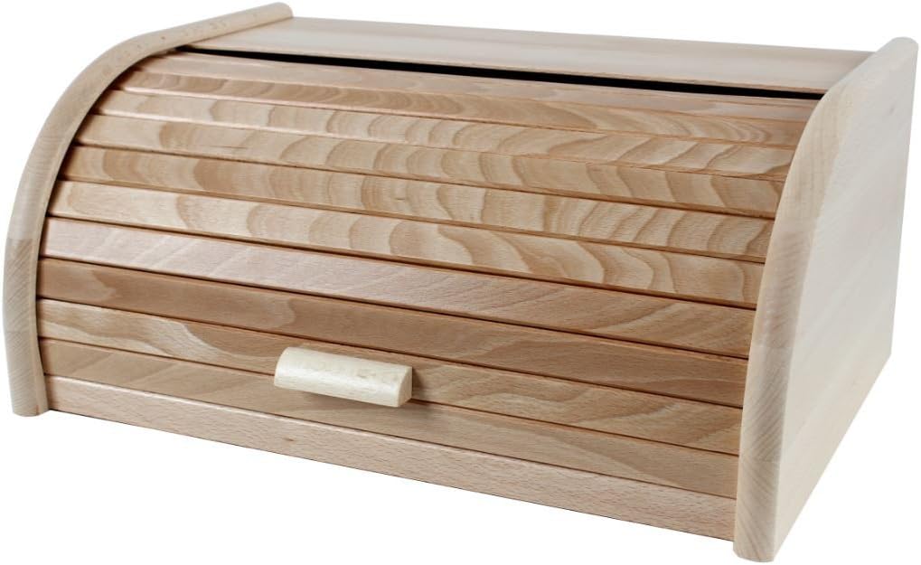 Large bread box, bread bin made of beech wood, made in the EU