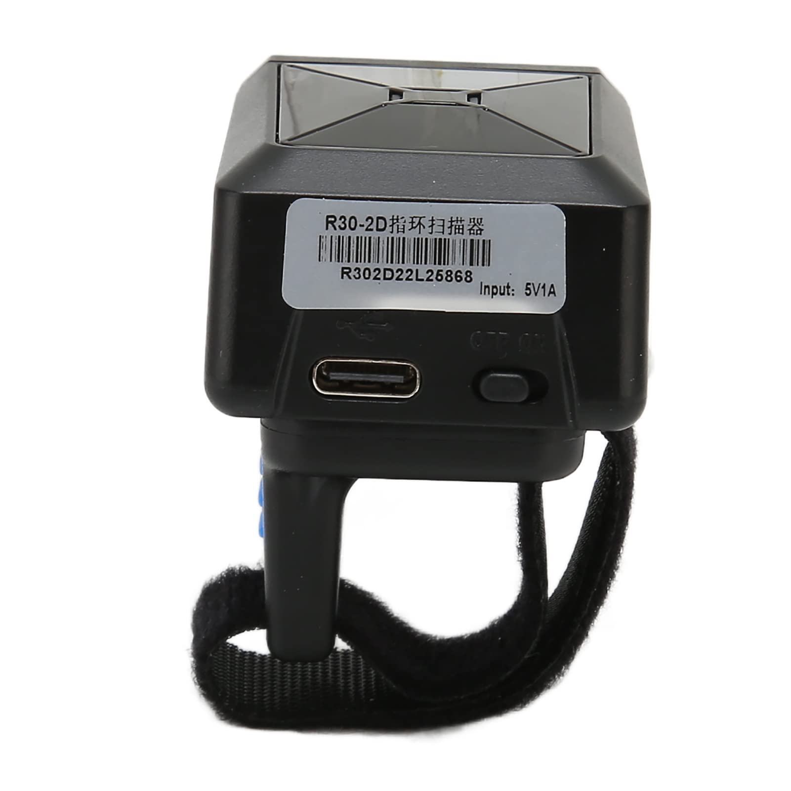 Gonetre Escáner de Código de Barras de Anillo, Escáner de Dedo Portátil Inalámbrico 1D 2D QR con Cabezal de Escaneo Giratorio de 180 Grados, Almacenamiento de Carga Instantánea para