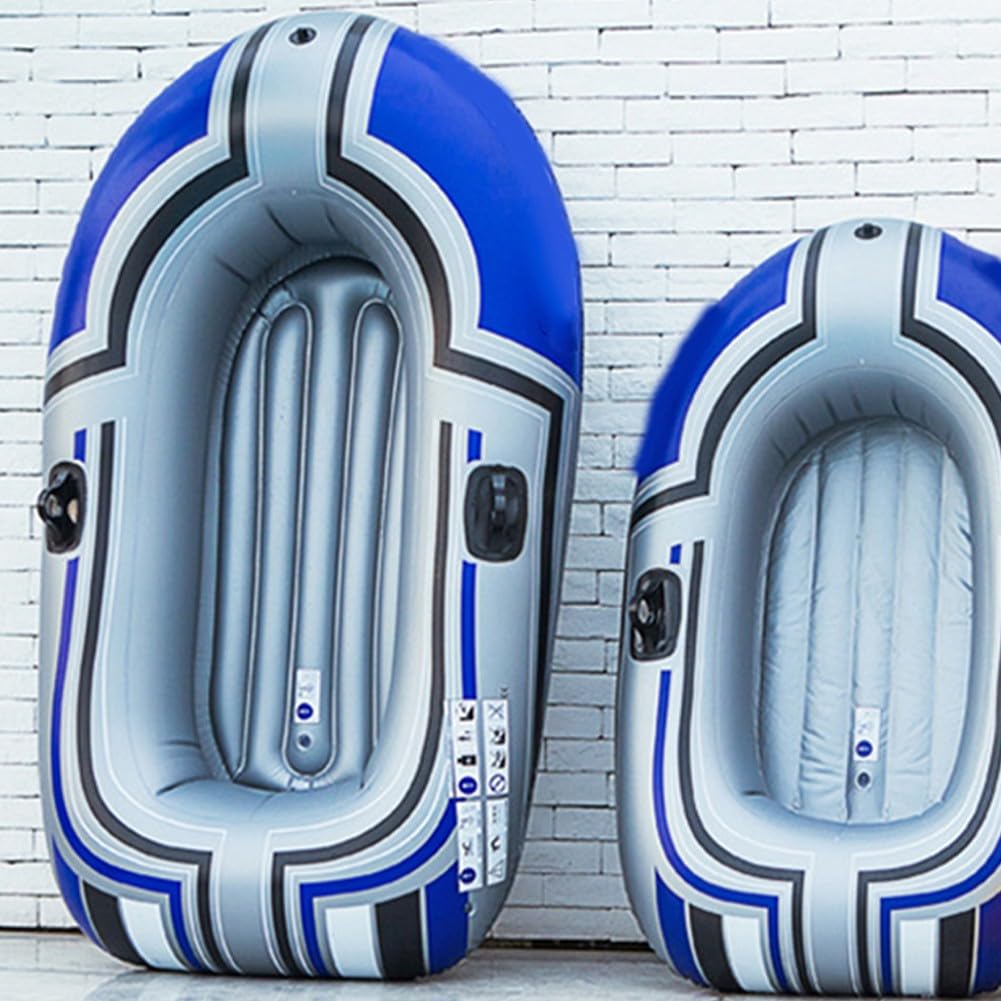 Barco inflable para 1-2 personas con costuras de doble capa, válvulas de aire dobles antifugas para pesca, canoa, deportes acuáticos