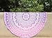 Jaipur Handloom Round Tapestry Indian Mandala Round Roundie Beach Throw Tapestry Wall Hanging Hippy Boho Gypsy Cotton Tablecloth, Round Yoga Sheet 70" Pink