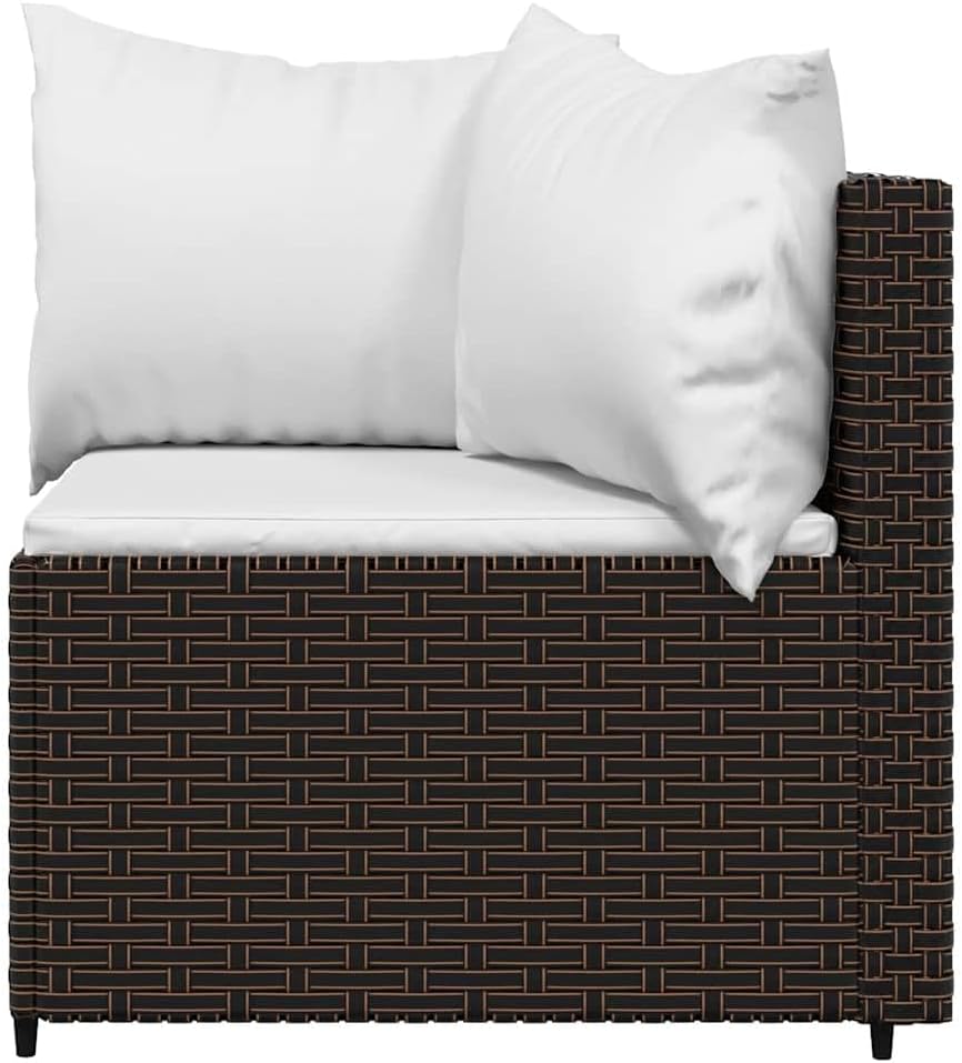 Patio Lounge Set Brown, Cream White, Outdoor Sofas, 319759