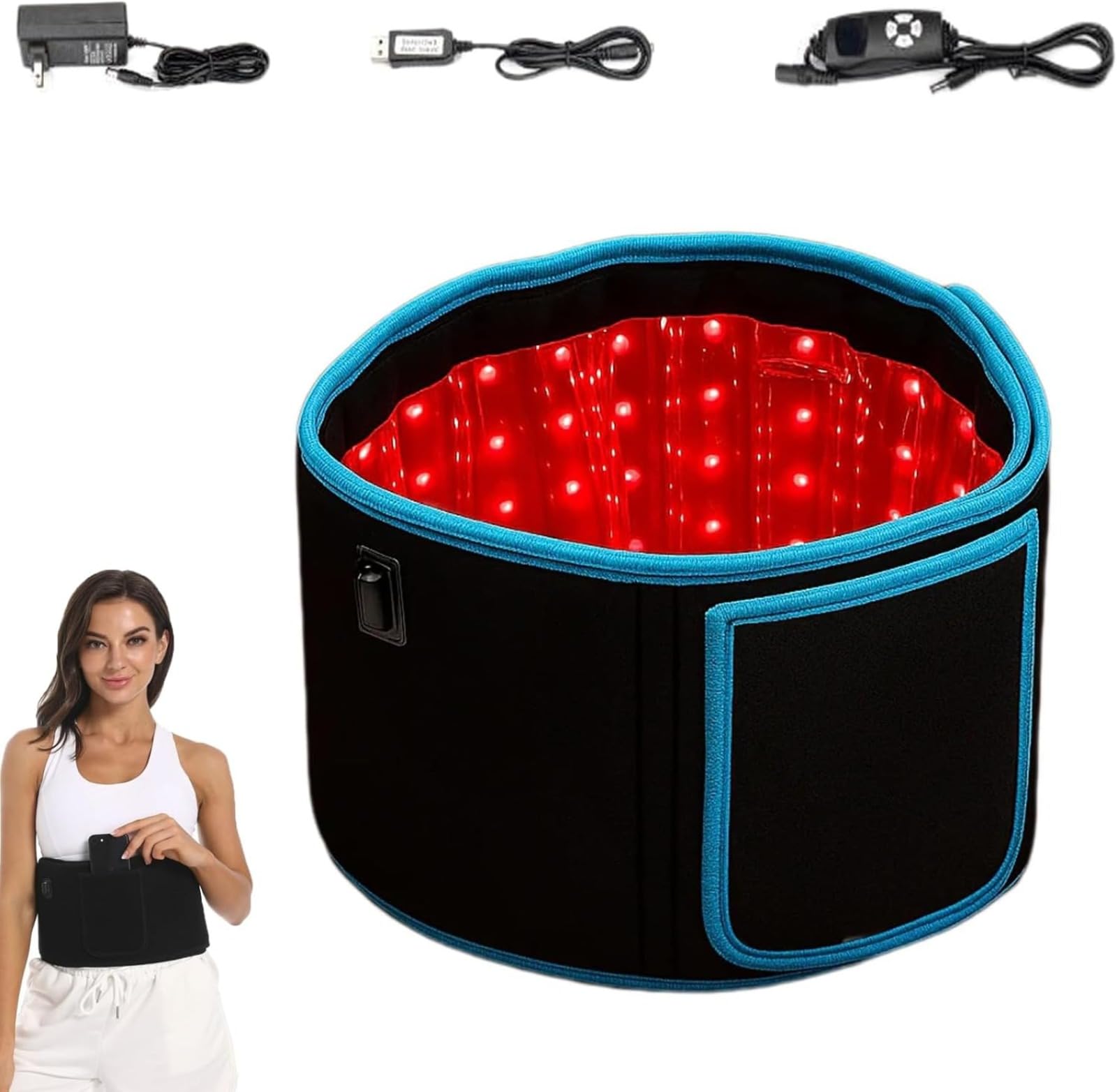 Ceinture amincissante : thérapie par la lumière rouge, réduction de la graisse abdominale, raffermissante, portable, portable, pour la maison, le bureau, usage quotidien