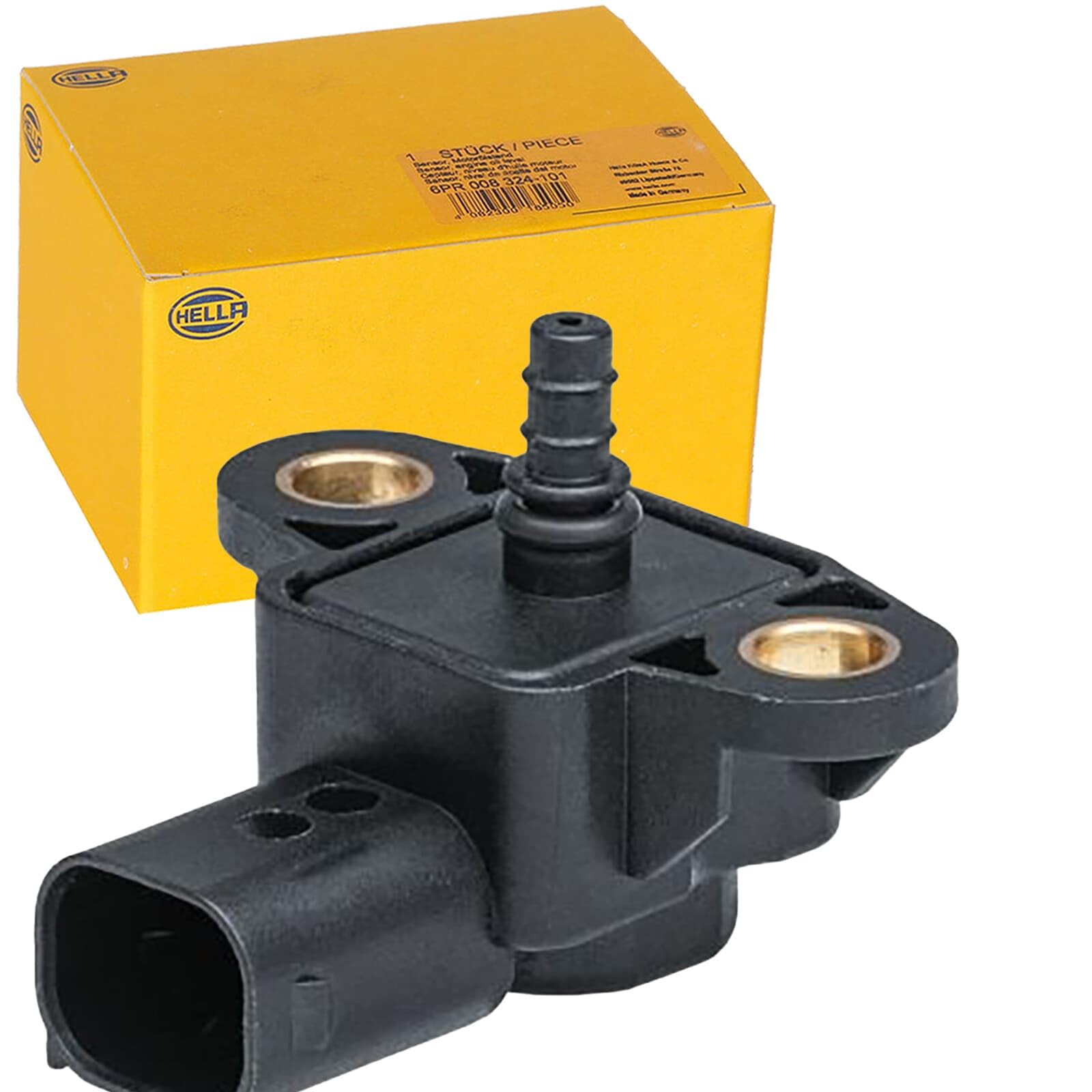 HELLA 6PP 009 403-101 Sensor, boost pressure - 3-pin connector - Bolted