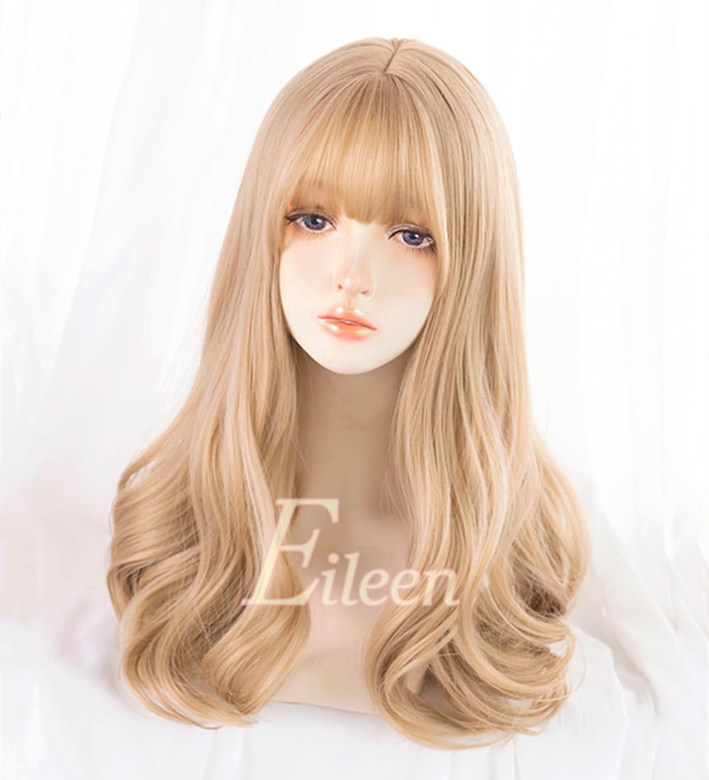 Amazon.co.jp: Eileen ロング カール ゴールド ウィッグ パーマ
