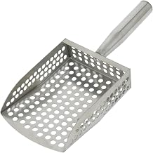Small Sand Flea Rake Metal Detector Sand Scoop Heavy Duty Stainless Steel Beach Rake with Ergonomic Handle for Beach, Surf, Sand, Jewelry & Shells on Wet/Dry Sand Silver