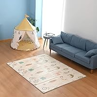 Vista 7 de Tapete plegable para bebé, tapete de juego de espuma extra grande, reversible, impermeable, portátil, de doble cara, para niños pequeños, uso